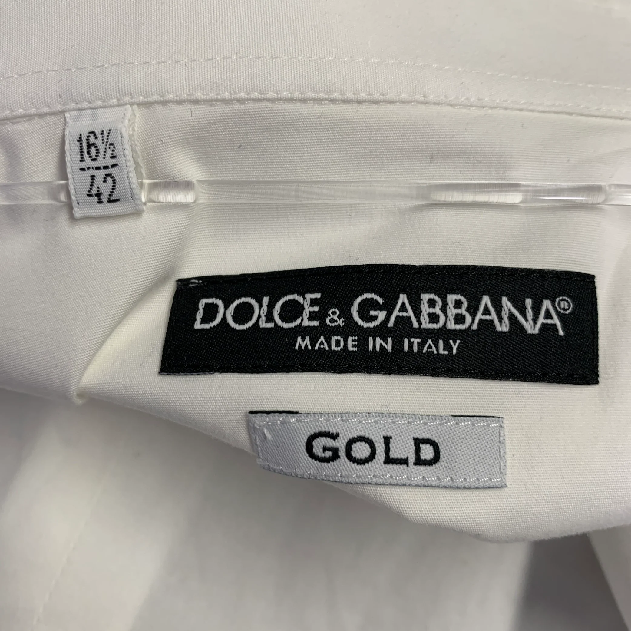 DOLCE & GABBANA Size L White Cotton Blend Button Up Long Sleeve Shirt - Image 5