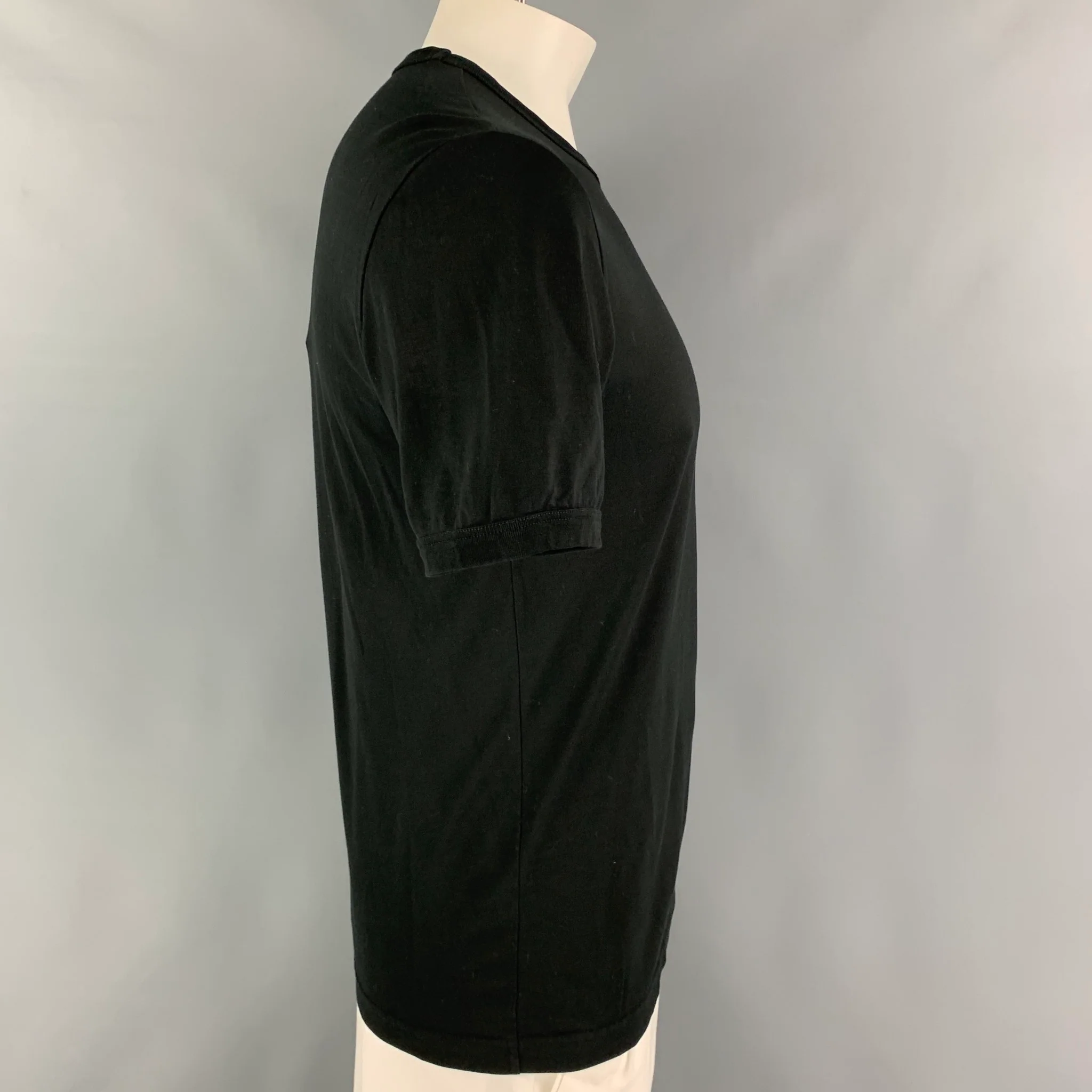 DOLCE & GABBANA Size M Black Cotton Crew-Neck T-shirt - Image 2