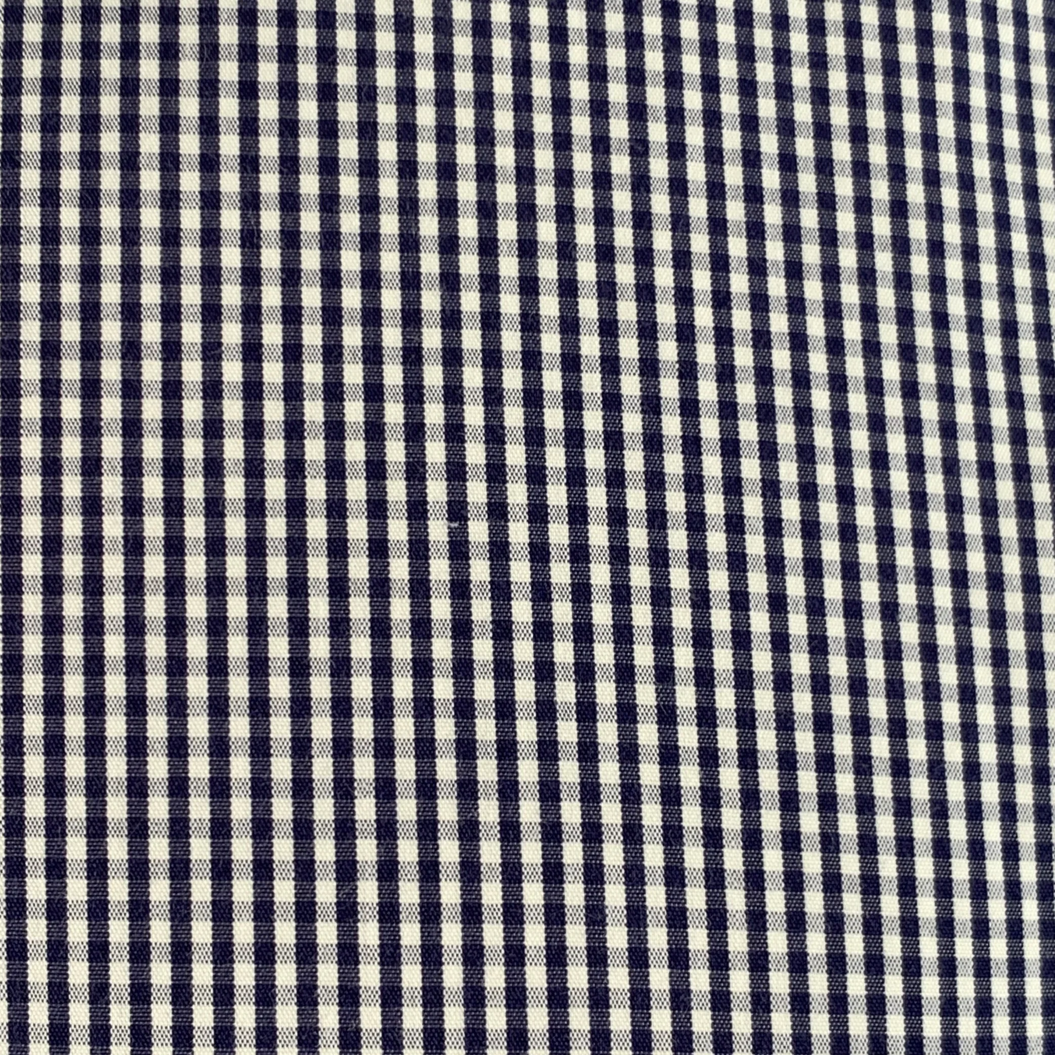 DOLCE & GABBANA Size M Navy White Gingham Cotton Blend Long Sleeve Shirt - Image 2