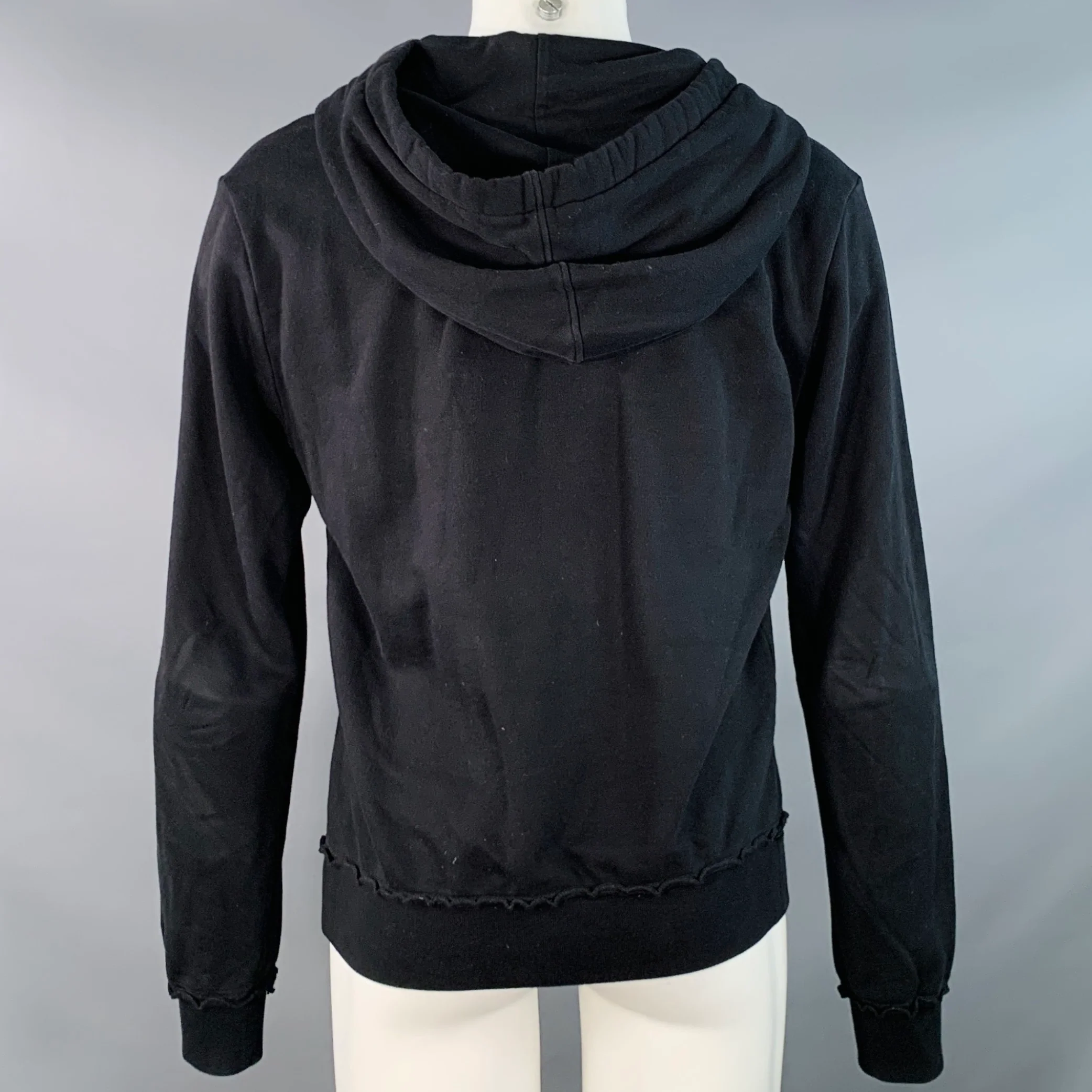 DOLCE & GABBANA Size S Black Muhammad Ali Print Cotton Hooded Sweatshirt - Image 4