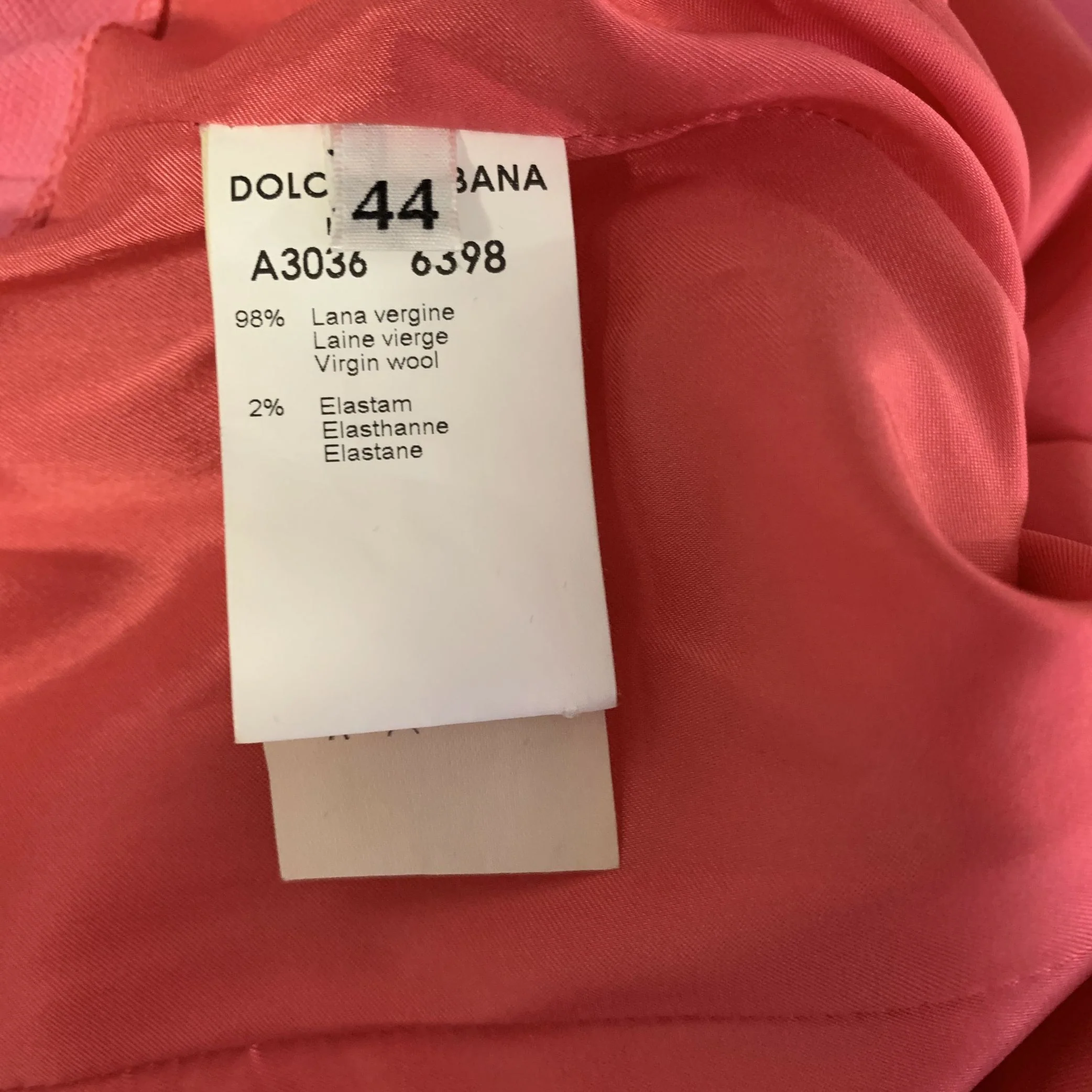 DOLCE & GABBANA Size S Pink Virgin Wool Sheath Knee-Length Dress - Image 6