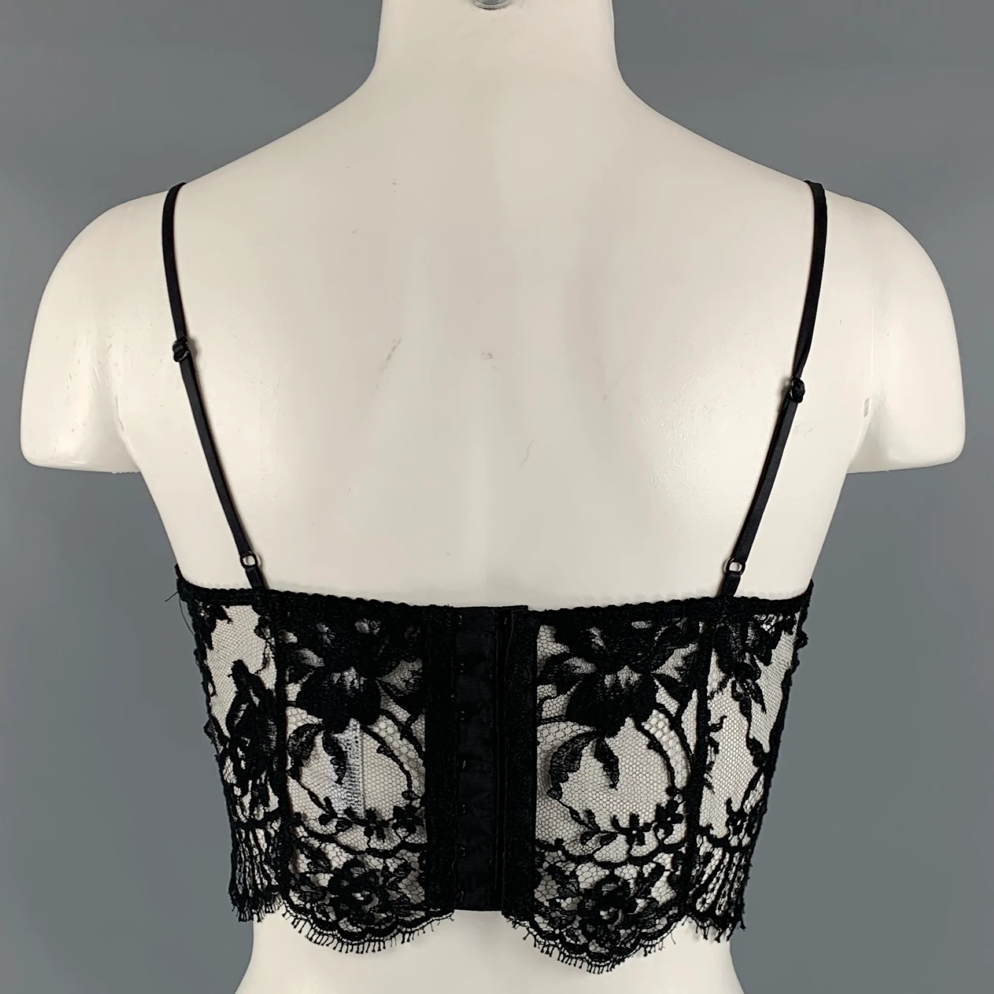 DOLCE & GABBANA Size XS Black Cotton Blend Bralette Casual Top - Image 3