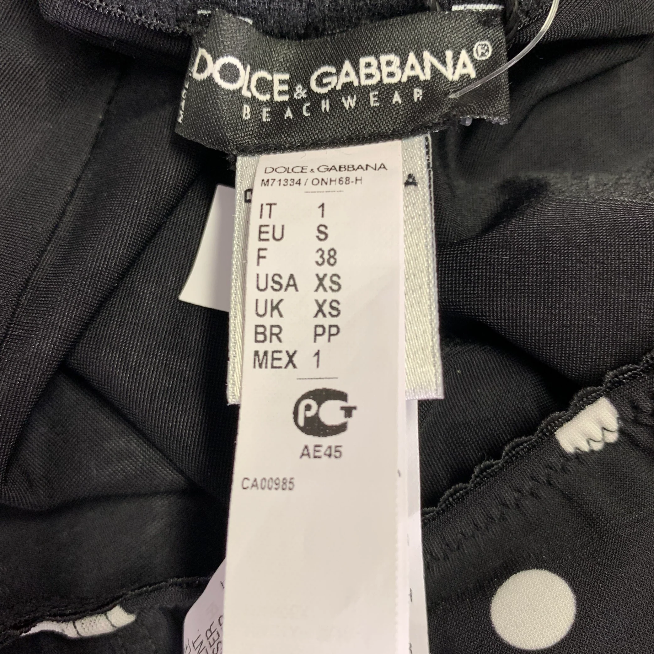 DOLCE & GABBANA Size XS Black White Polyamide Blend Polka Dot Swimsuit - Image 3