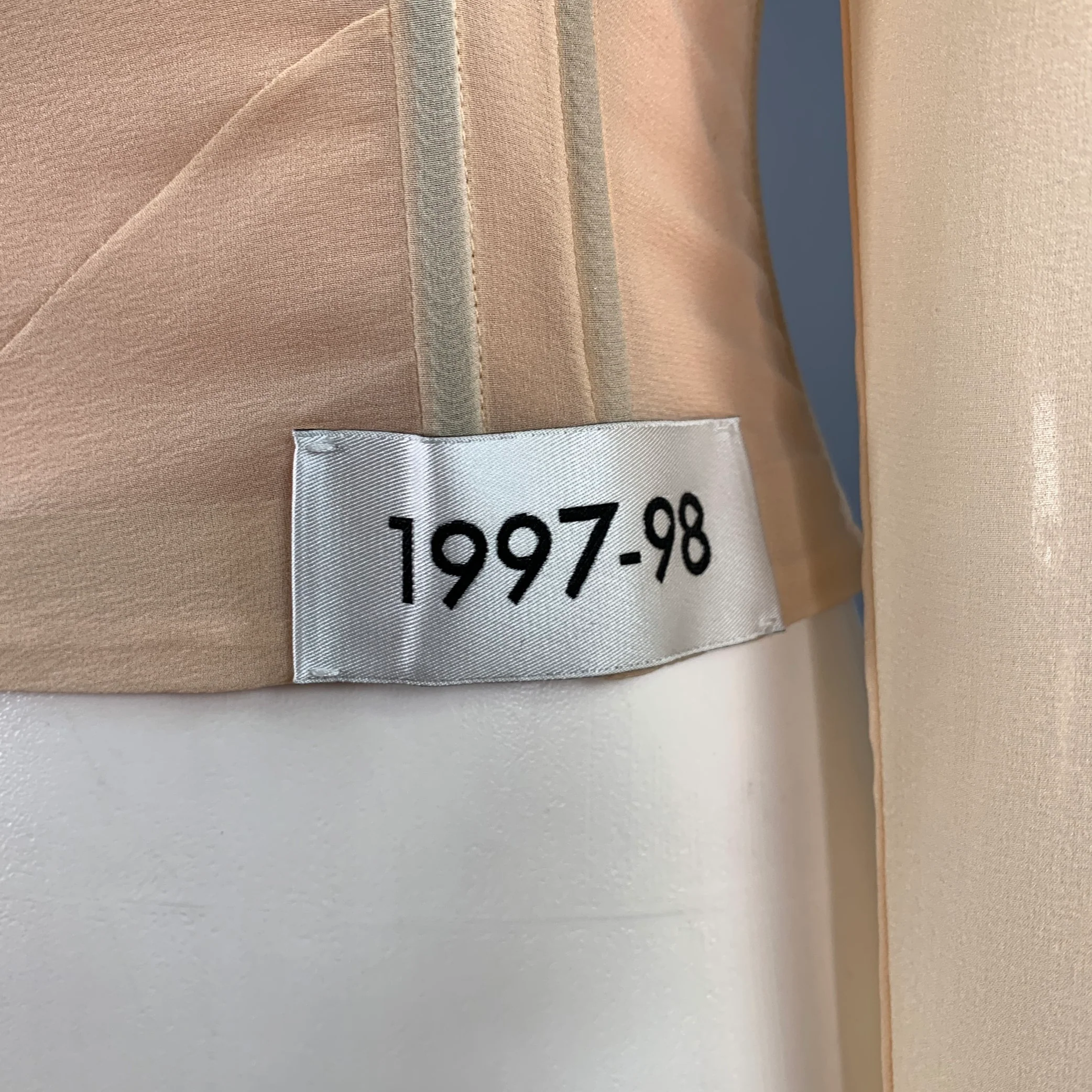 DOLCE & GABBANA SS23 1997-98 Re-issue Size 6 Beige Silk Blend Corset Dress Top - Image 3