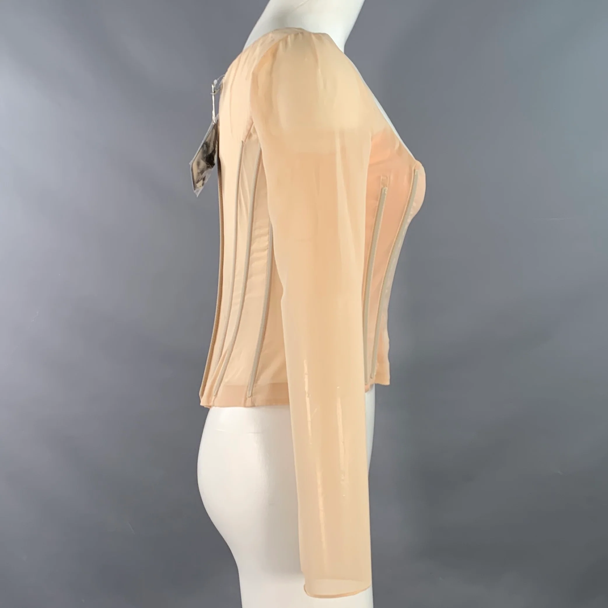 DOLCE & GABBANA SS23 1997-98 Re-issue Size 6 Beige Silk Blend Corset Dress Top - Image 4