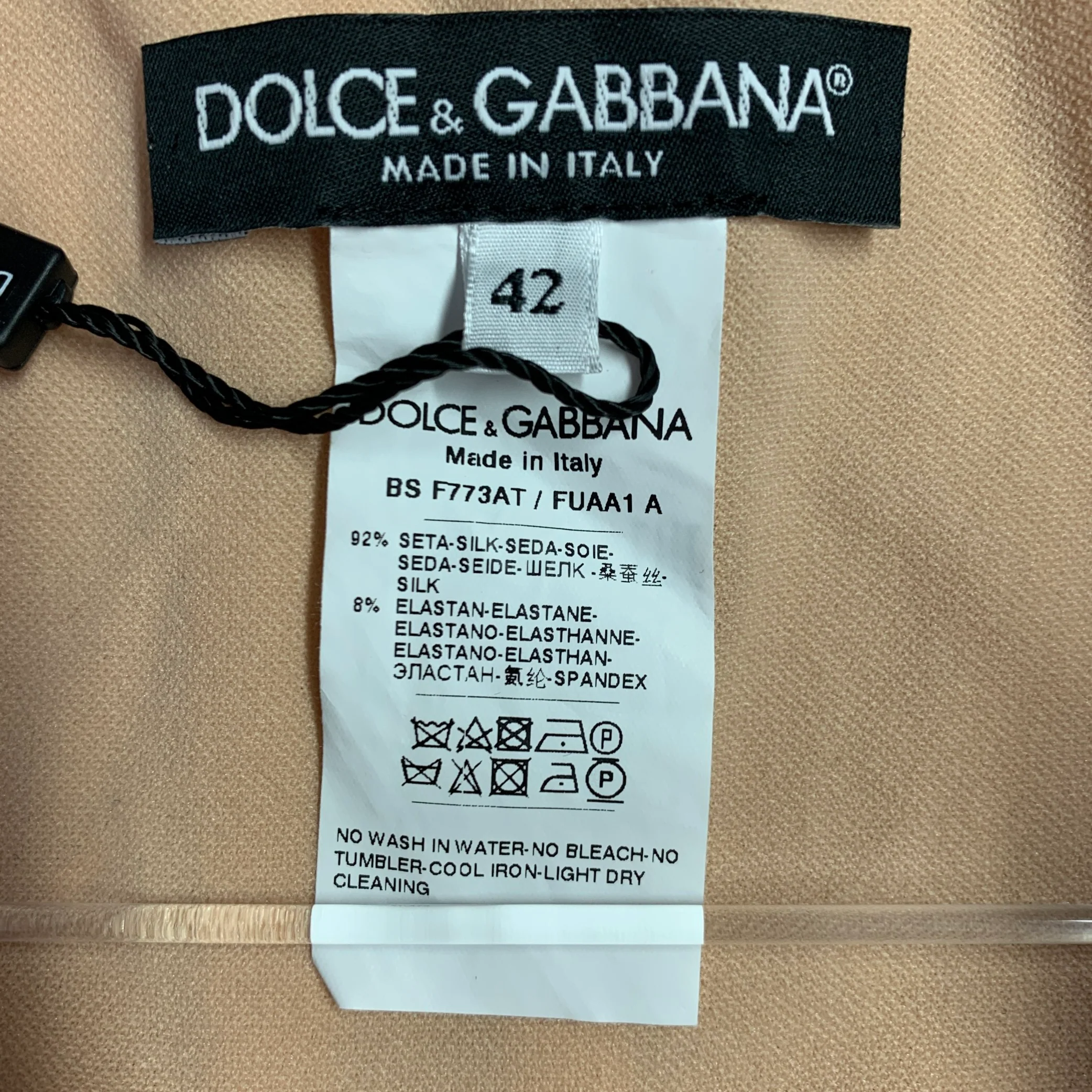 DOLCE & GABBANA SS23 1997-98 Re-issue Size 6 Beige Silk Blend Corset Dress Top - Image 7