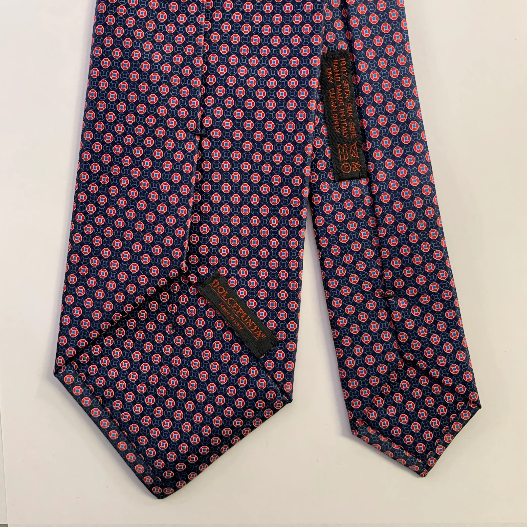 DOLCEPUNTA Navy Red Floral Silk Tie - Image 2