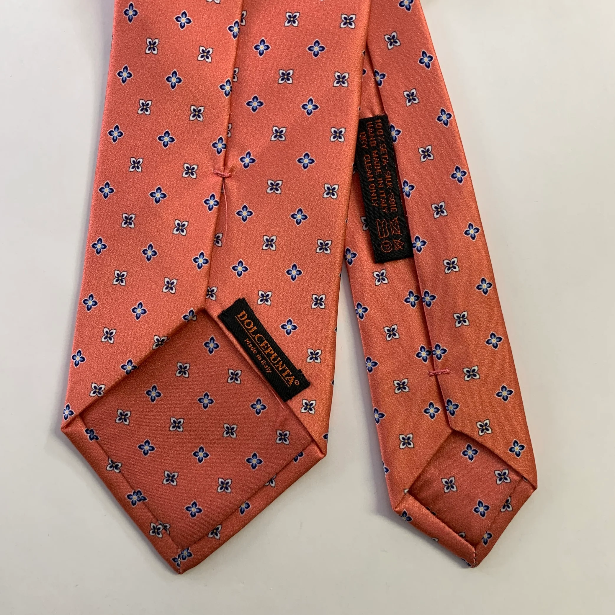 DOLCEPUNTA Pink Blue Floral Silk Tie - Image 2