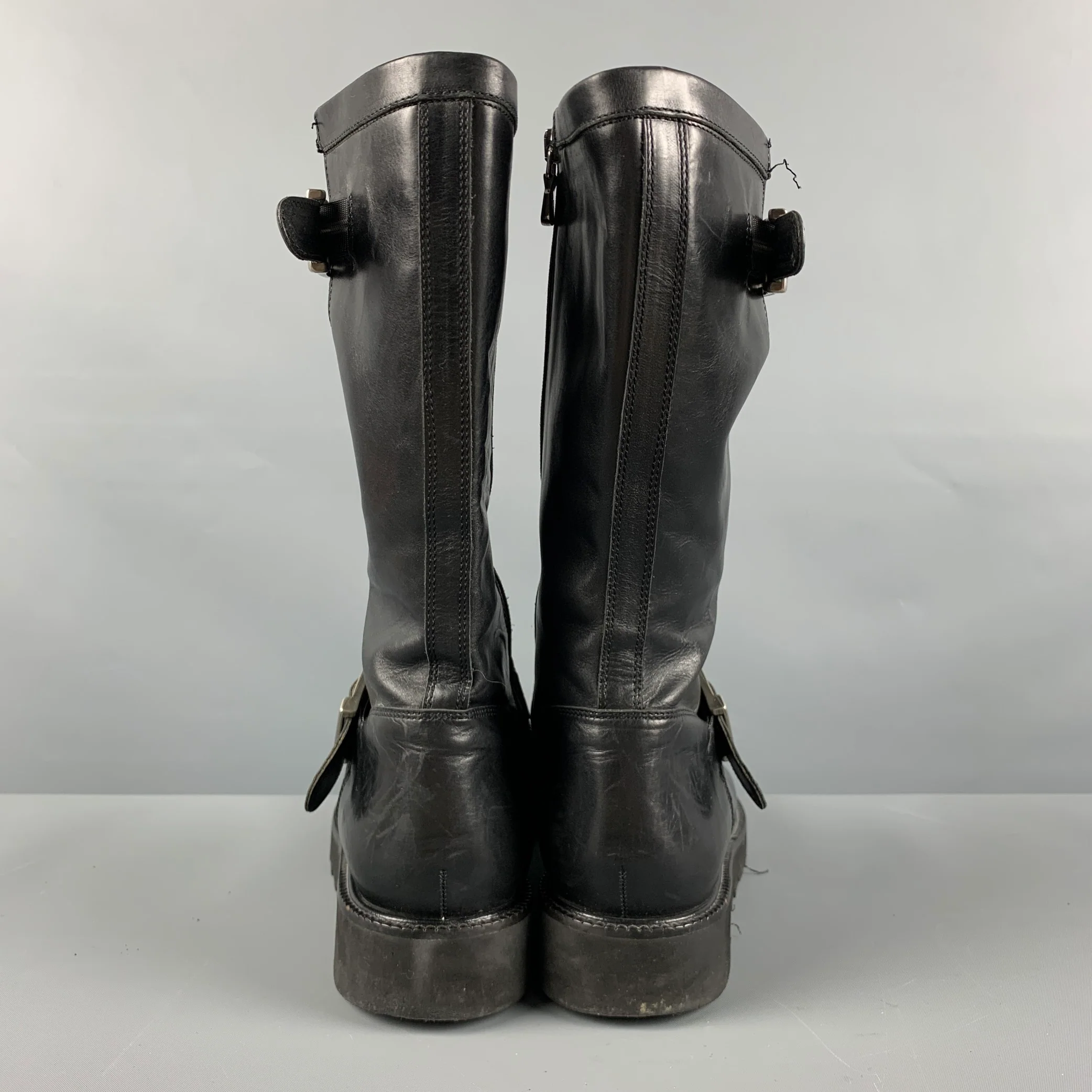 DONALD J PLINER Size 9.5 Black Leather Side Zipper Boots - Image 3