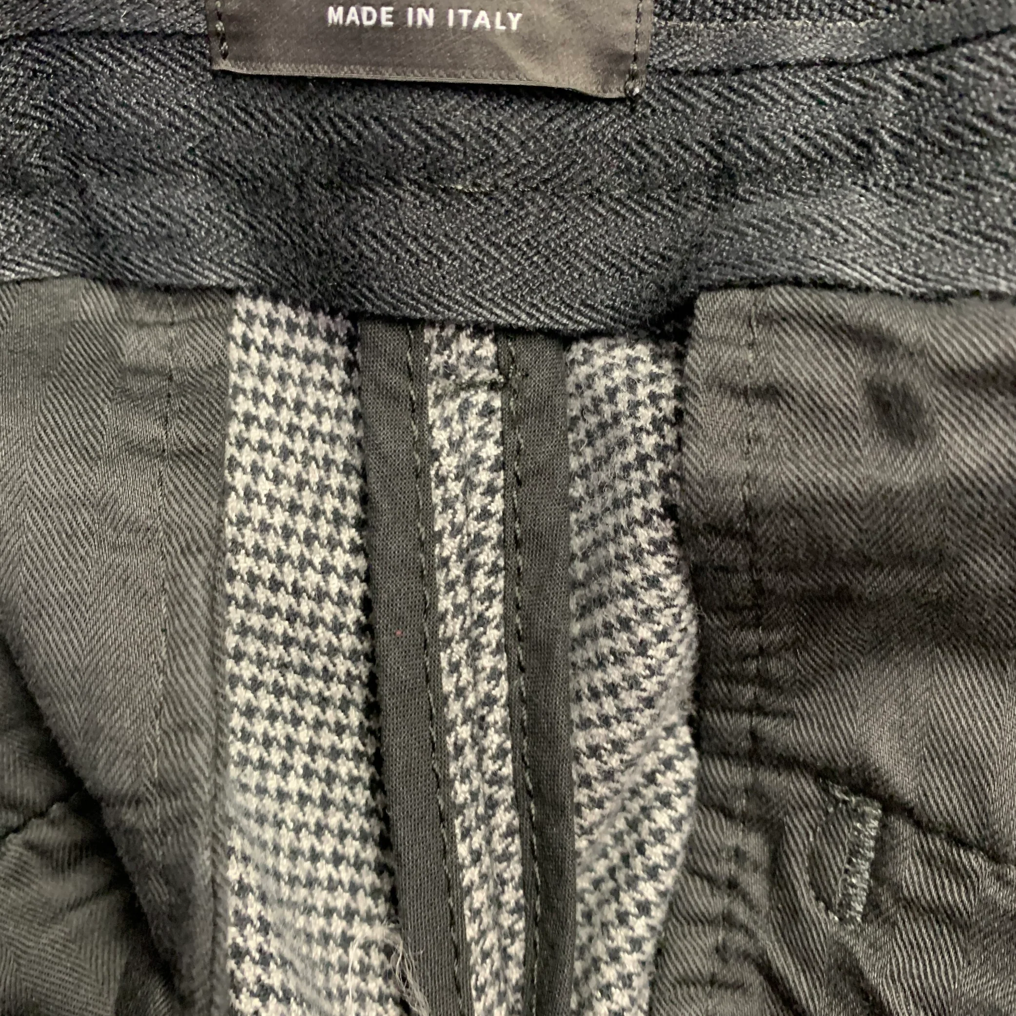 DONDUP Size 35 Black Grey Houndstooth Cotton Blend Flat Front Casual Pants - Image 9