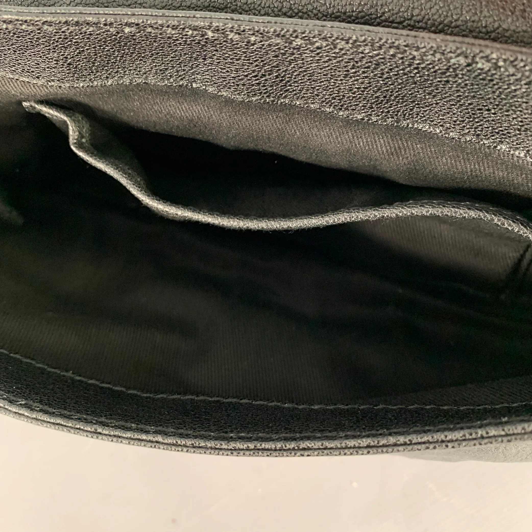 DONNA KARAN Black Silver Leather Shoulder Handbag - Image 8