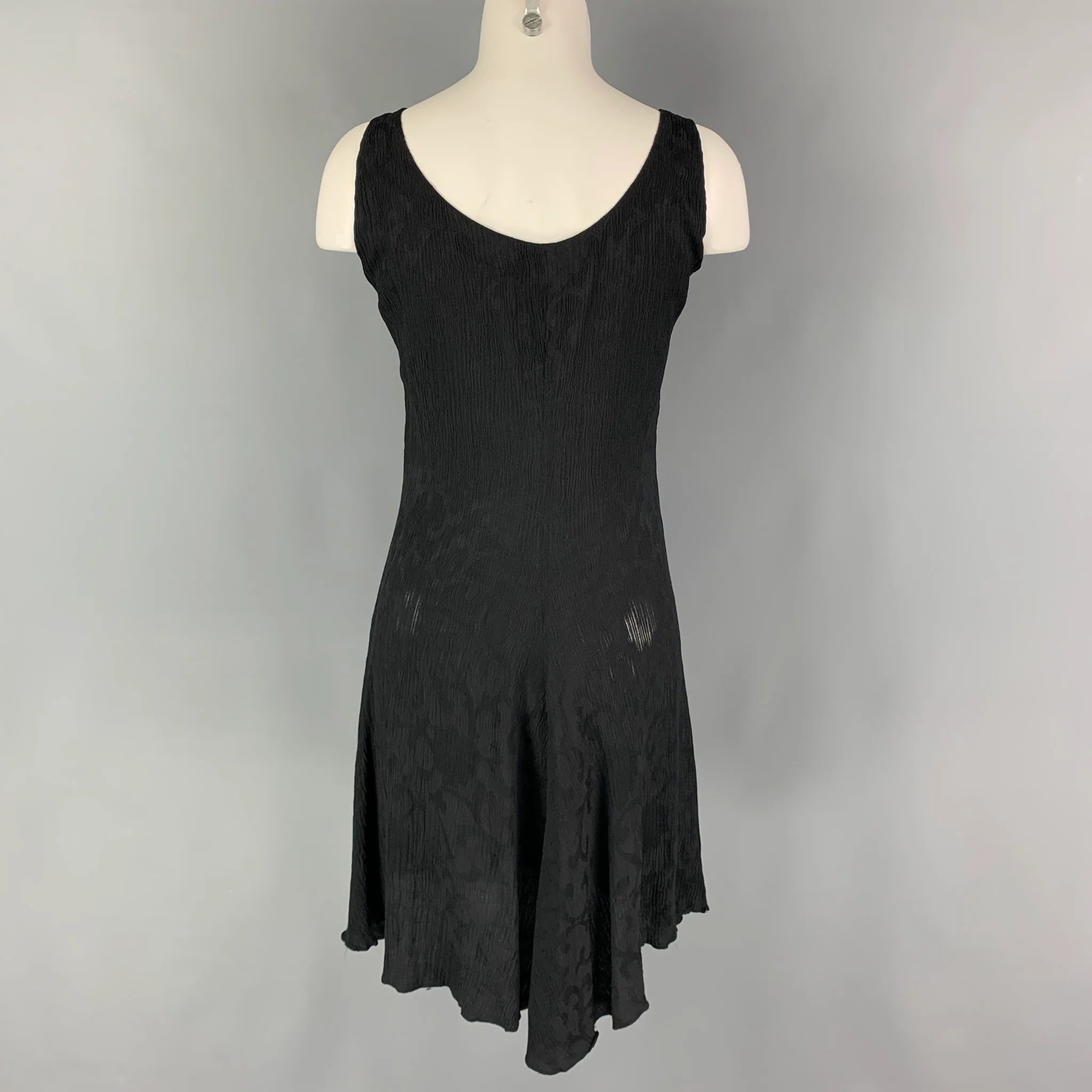 DONNA KARAN Size M Black Sleeveless Below Knee Dress - Image 3