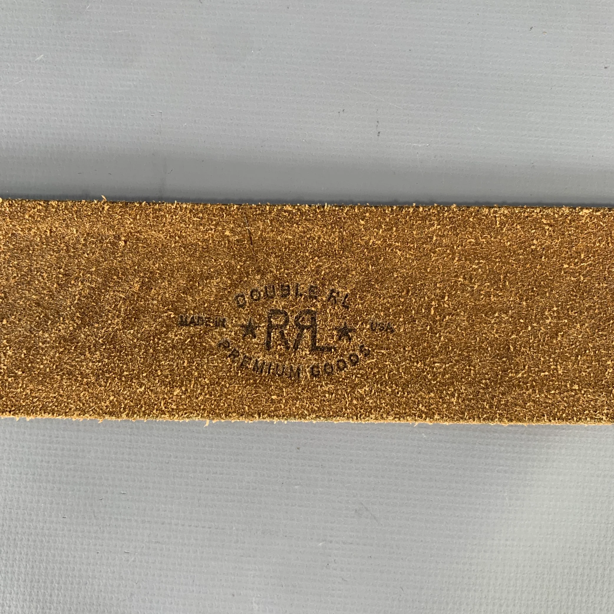 Double RL Size 36 Brown Embossed Leather Belt - Image 6