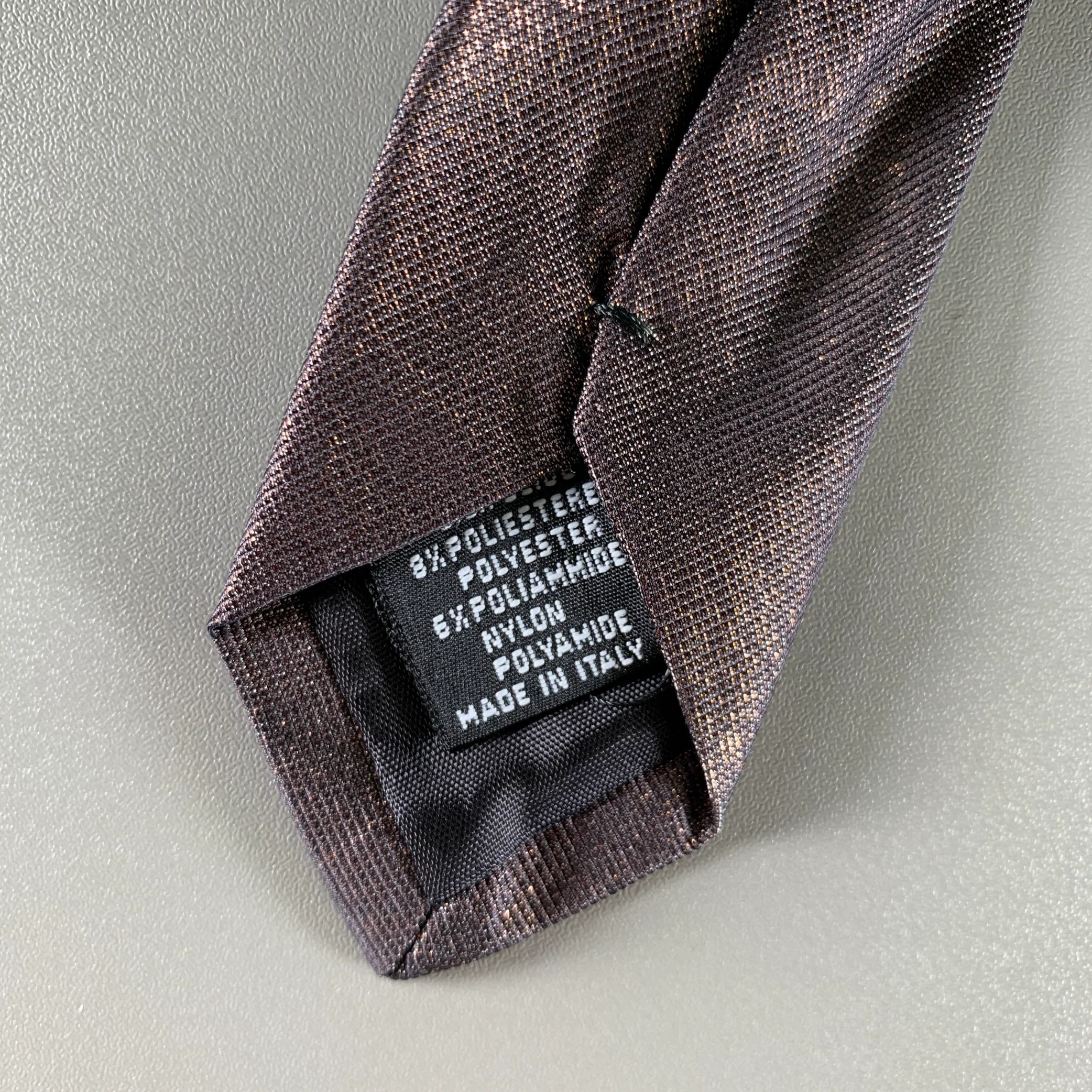 DRIES VAN NOTEN Brown Shimmer Silk Blend Tie - Image 3