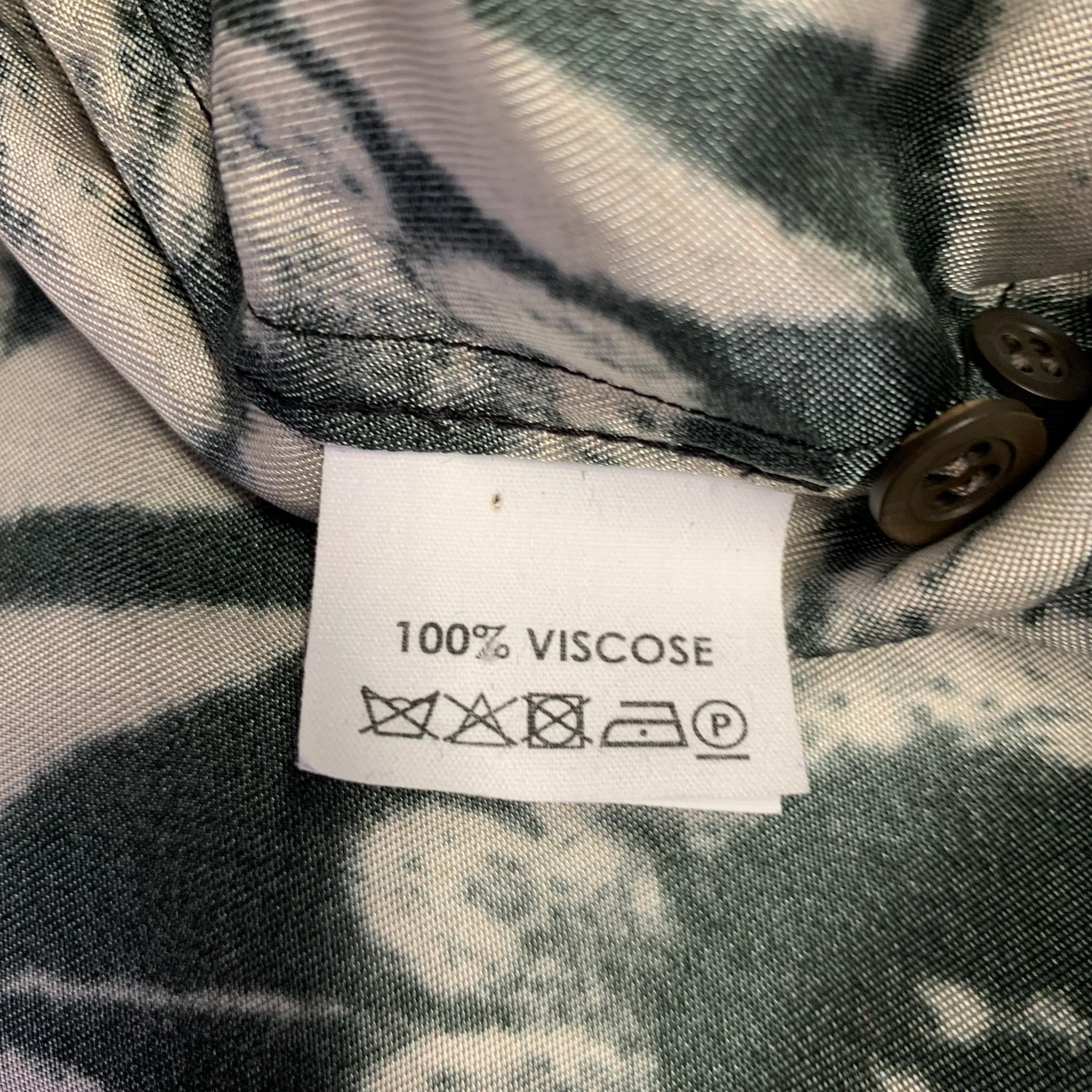 DRIES VAN NOTEN FW19 Archive Size 38 Black Beige Floral Viscose Long Sleeve Shirt - Image 5