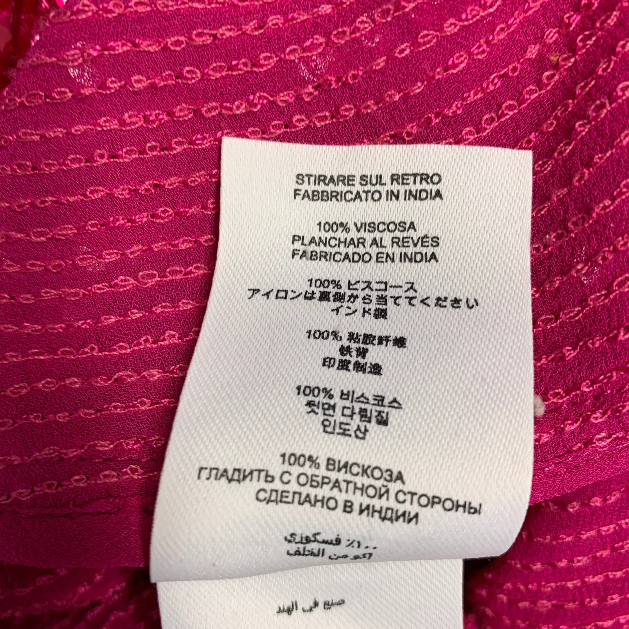 DRIES VAN NOTEN FW22 Size S Red Sequined Viscose Hidden Placket Long Sleeve Shirt - Image 7