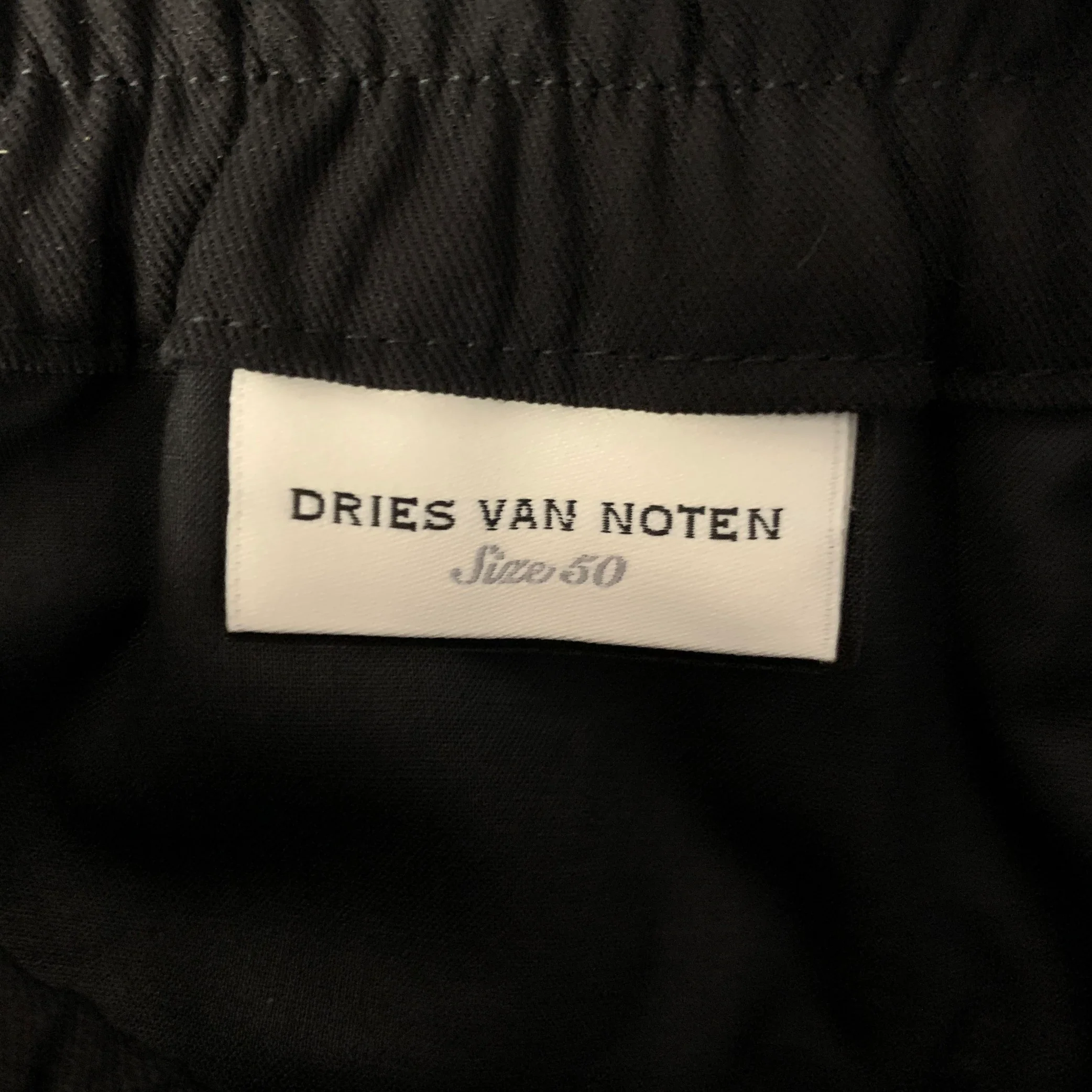 DRIES VAN NOTEN Size 32 Black Cotton Blend Elasticated Waistband Pants - Image 4
