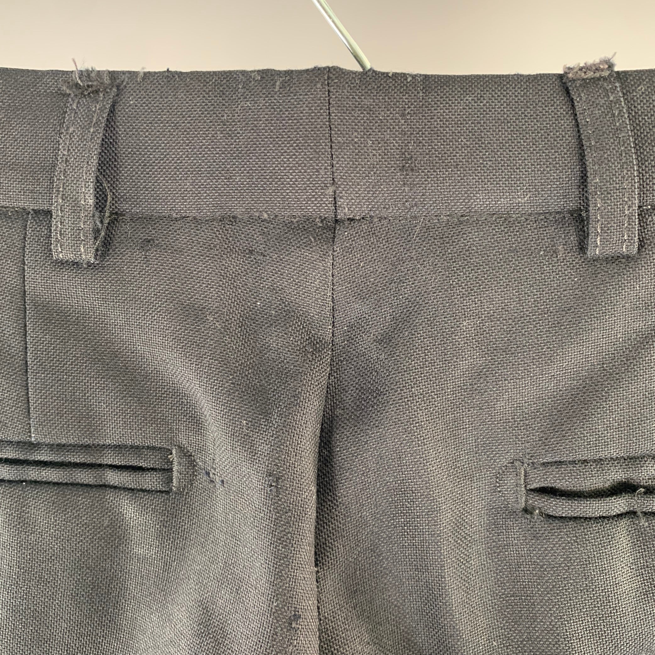 DRIES VAN NOTEN Size 32 Navy Wool Flat Front Dress Pants - Image 3