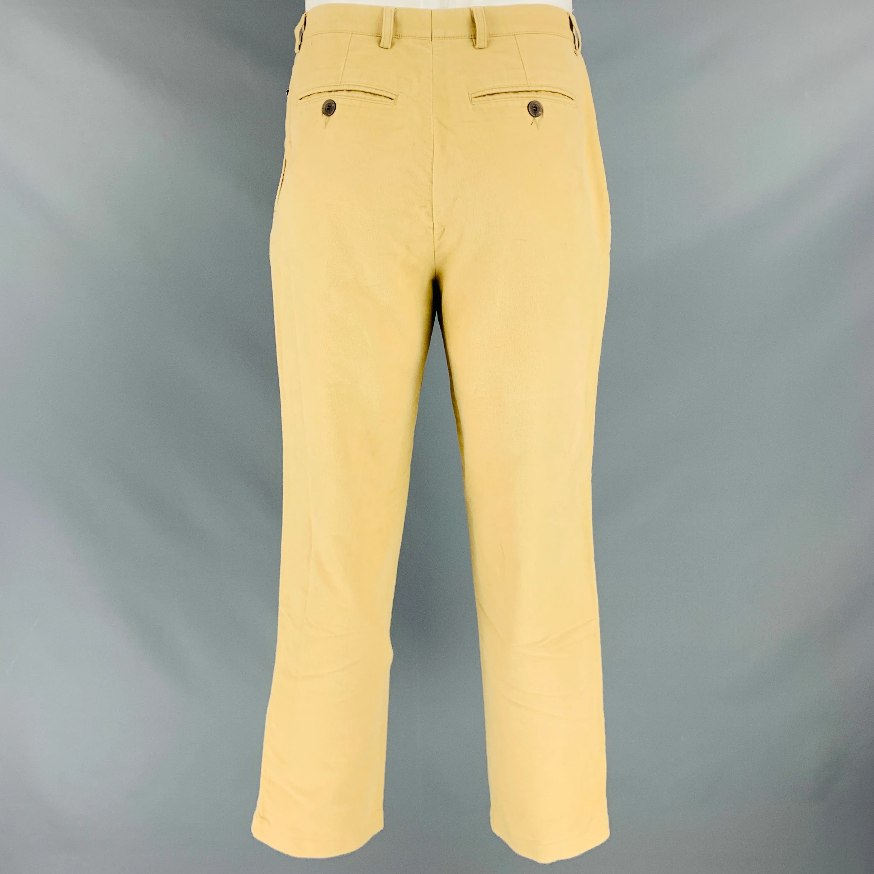 DRIES VAN NOTEN Size 34 Beige Cotton Flat Front Casual Pants - Image 2