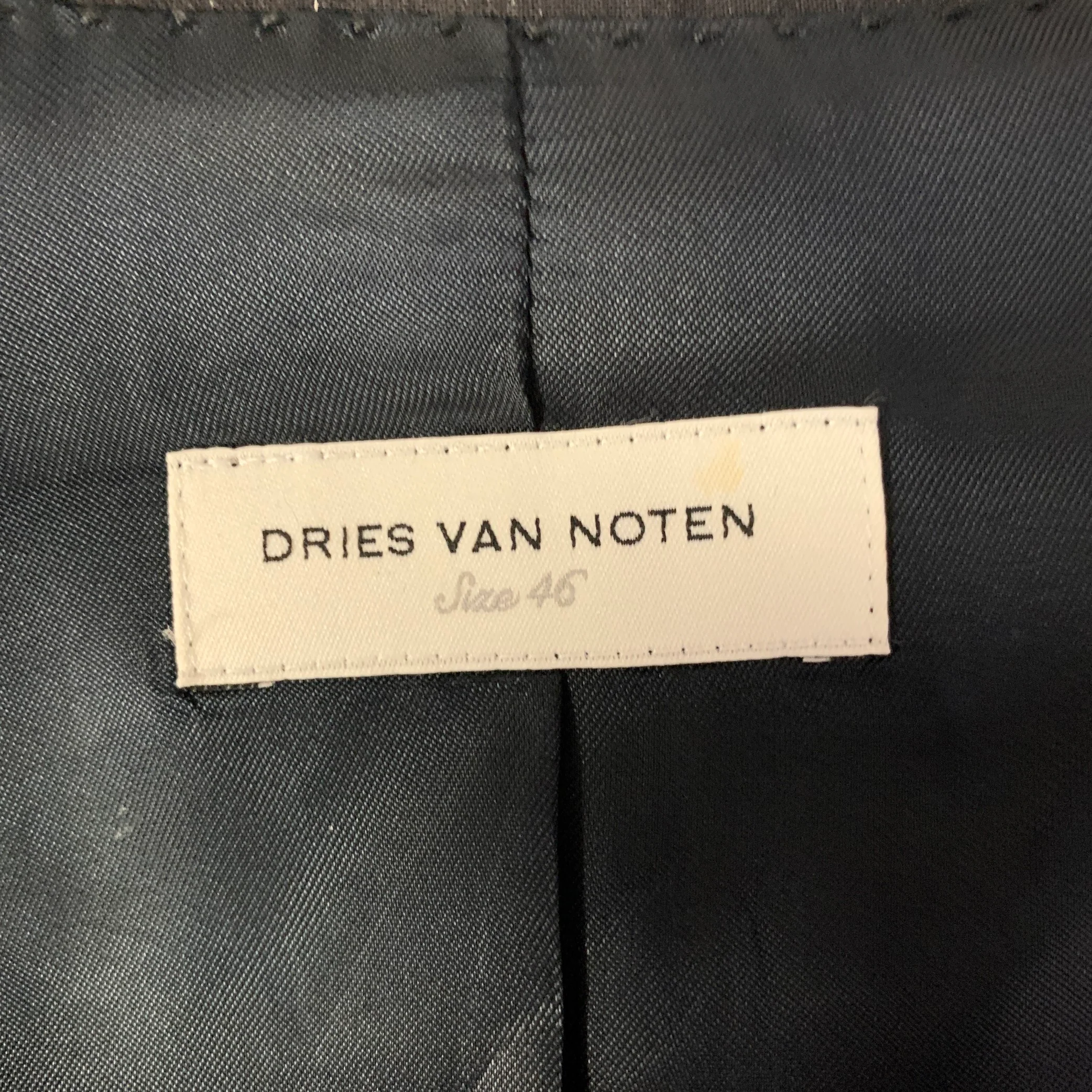DRIES VAN NOTEN Size 36 Black Stripe Wool Notch Lapel Sport Coat - Image 6