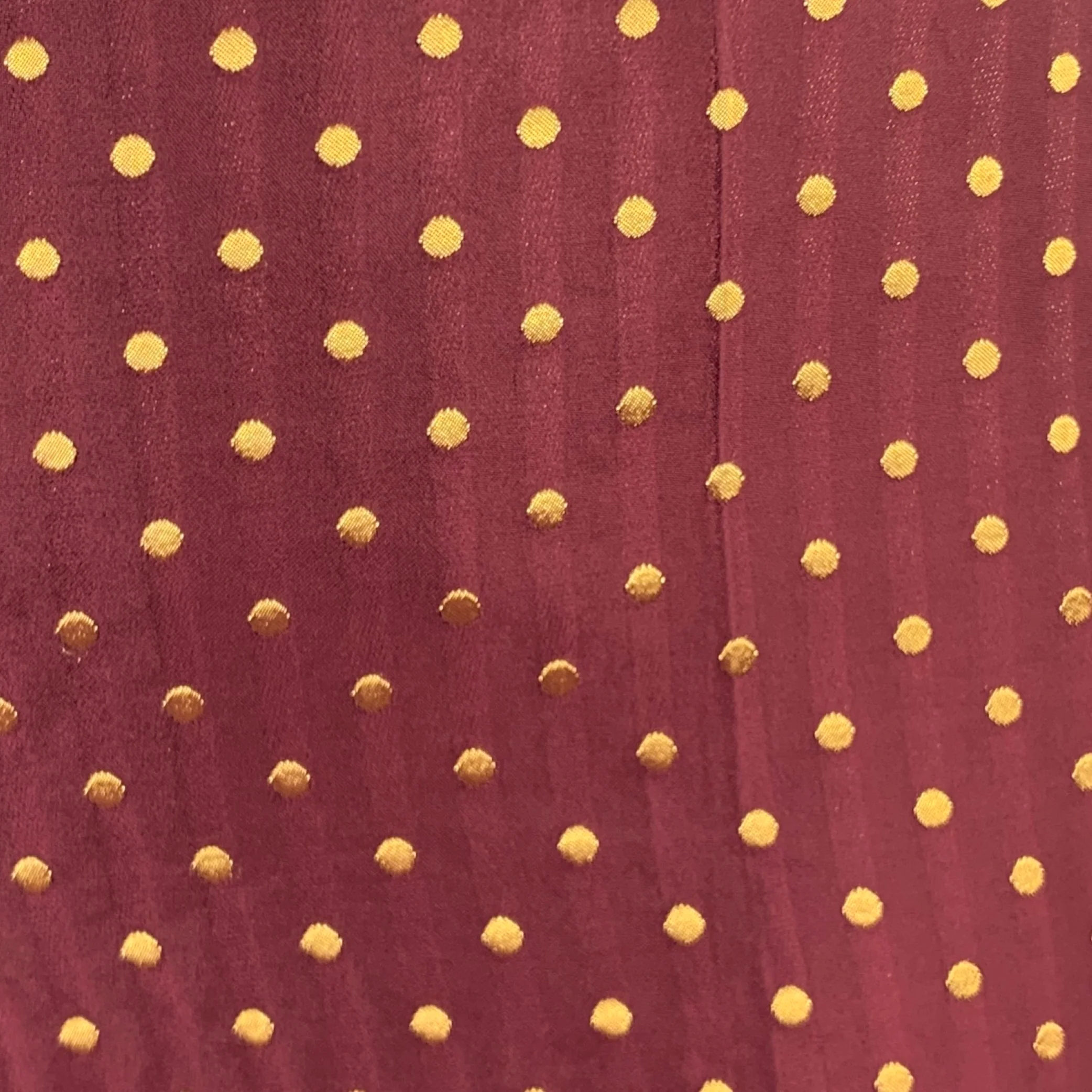 DRIES VAN NOTEN Size 4 Burgundy Gold Viscose Polyester Polka Dot Dress Pants - Image 2