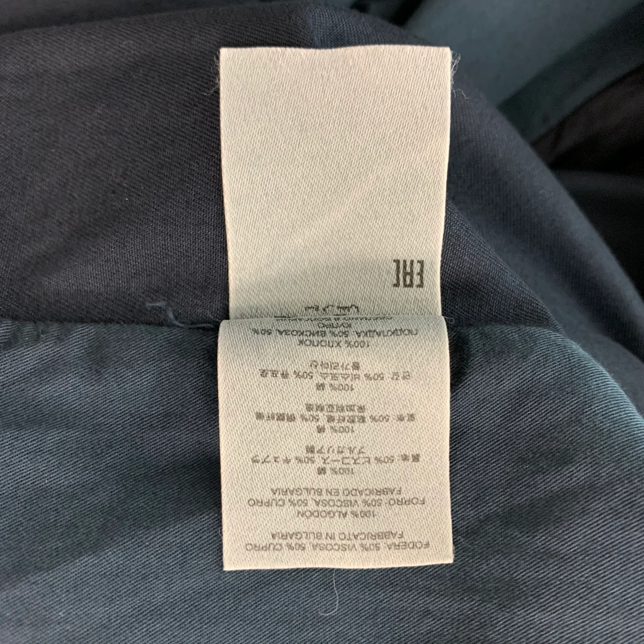 DRIES VAN NOTEN Size 40 Navy Cotton Single Breasted Jacket - Image 6