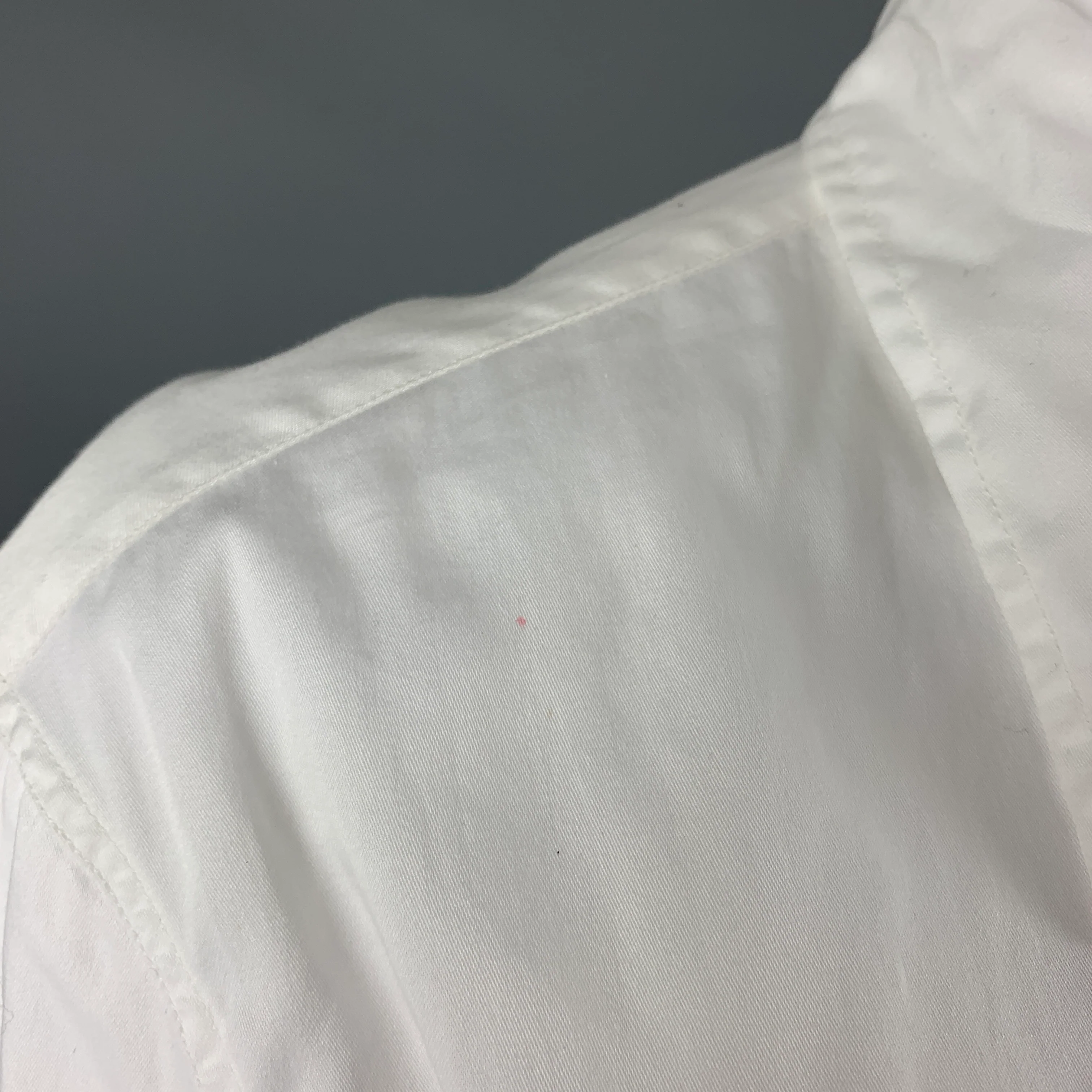 DRIES VAN NOTEN Size 6 White Silver Cotton Blouse Casual Top - Image 6