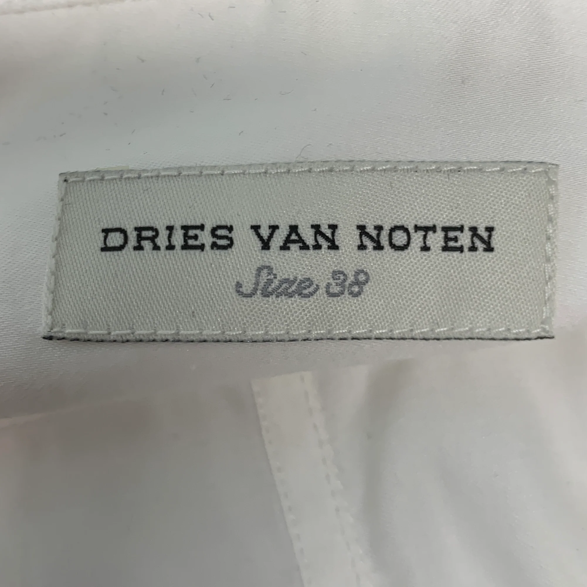 DRIES VAN NOTEN Size 6 White Silver Cotton Blouse Casual Top - Image 8