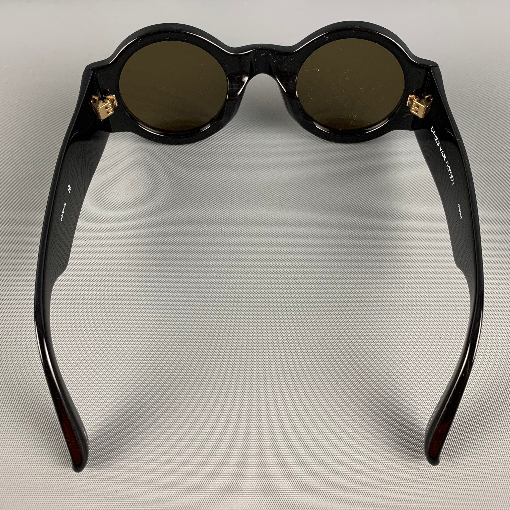 DRIES VAN NOTEN Size Black Acetate Cat 3 Sunglasses - Image 3