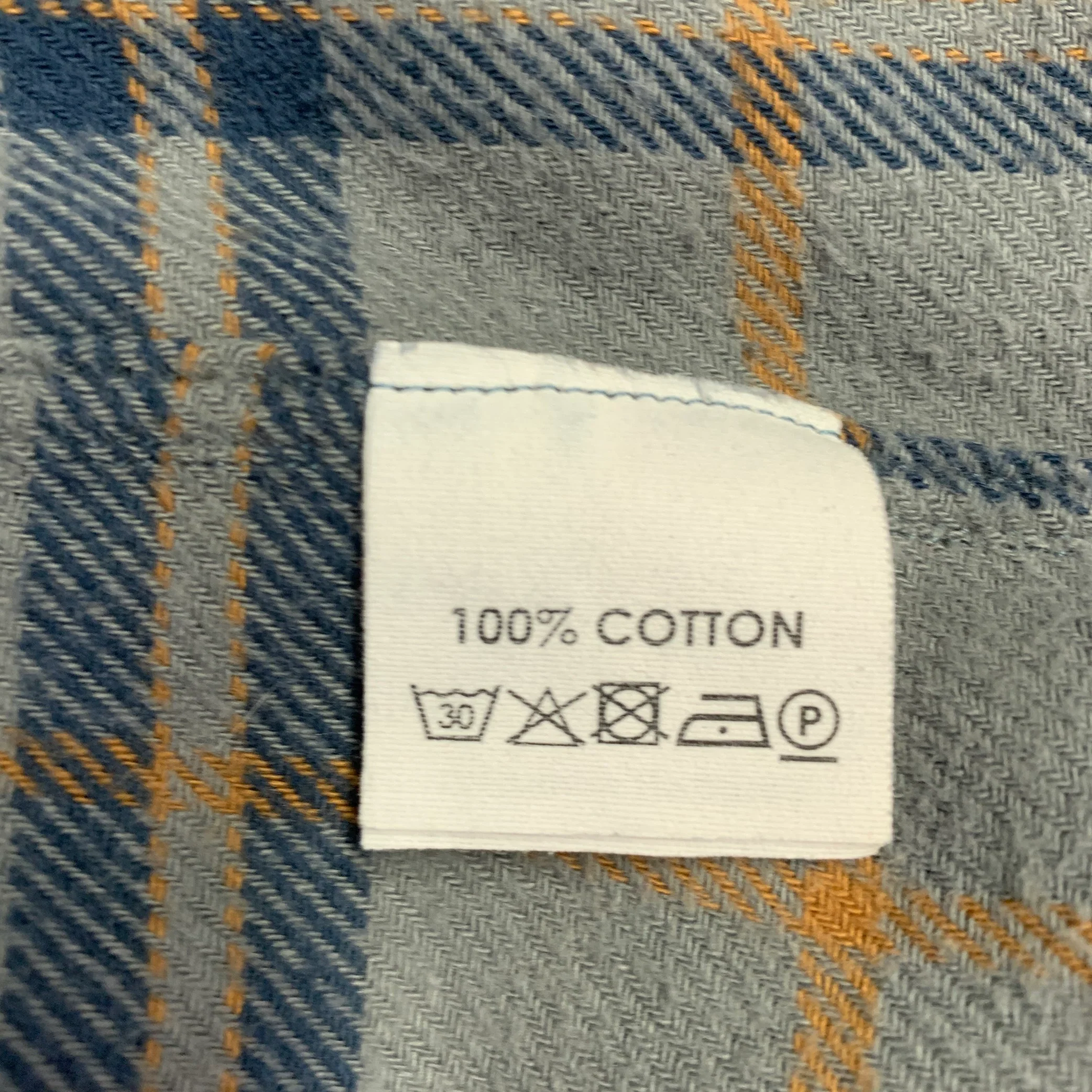 DRIES VAN NOTEN Size L Blue Yellow Plaid Cotton Western Long Sleeve Shirt - Image 7