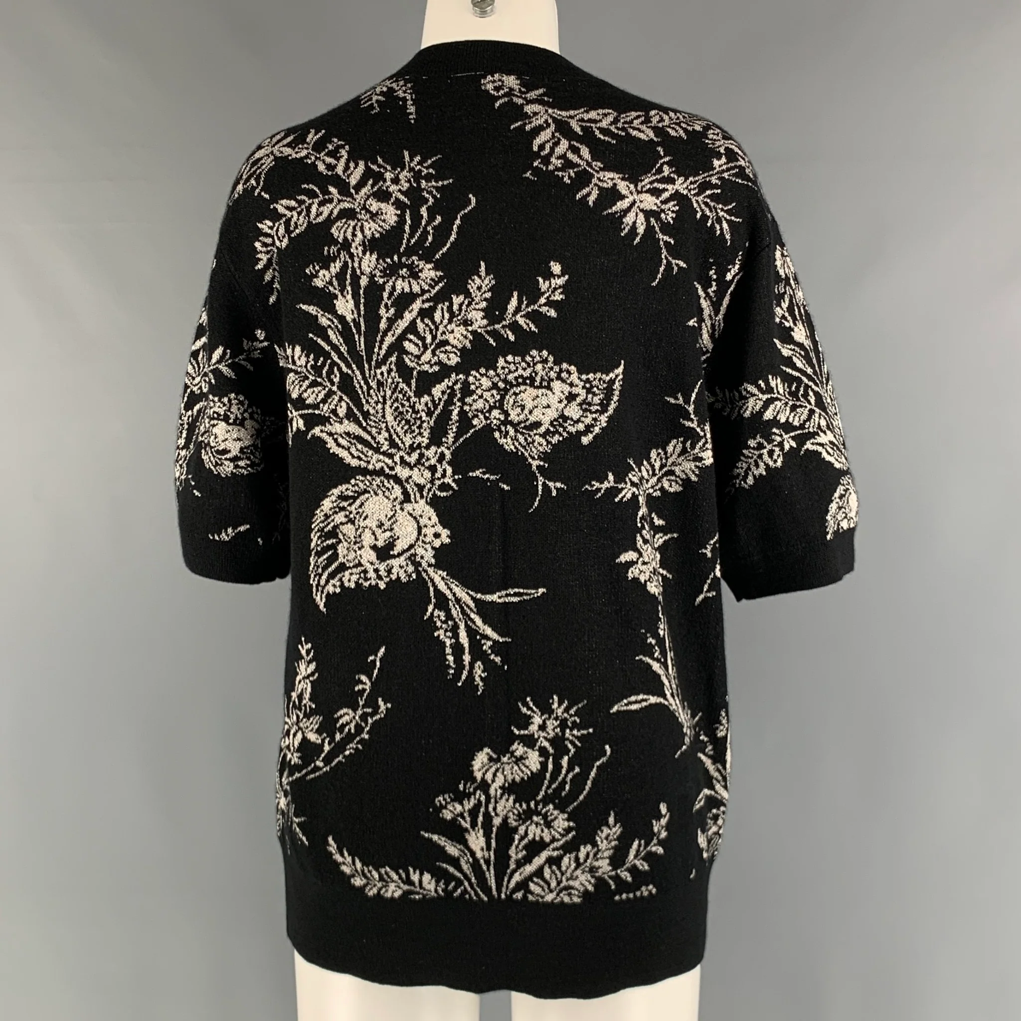 DRIES VAN NOTEN Size M Black Silver Cashmere Blend Knitted Pullove - Image 4