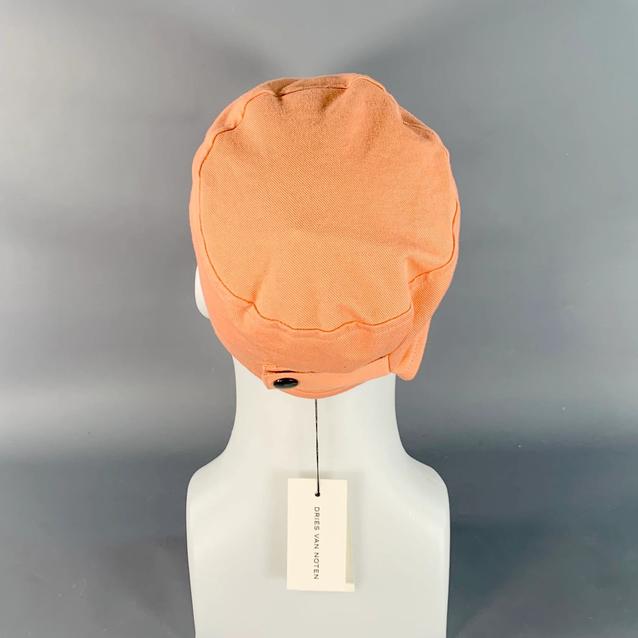 DRIES VAN NOTEN Size M Orange Taupe Cotton Twill Baseball Cap Hat - Image 4