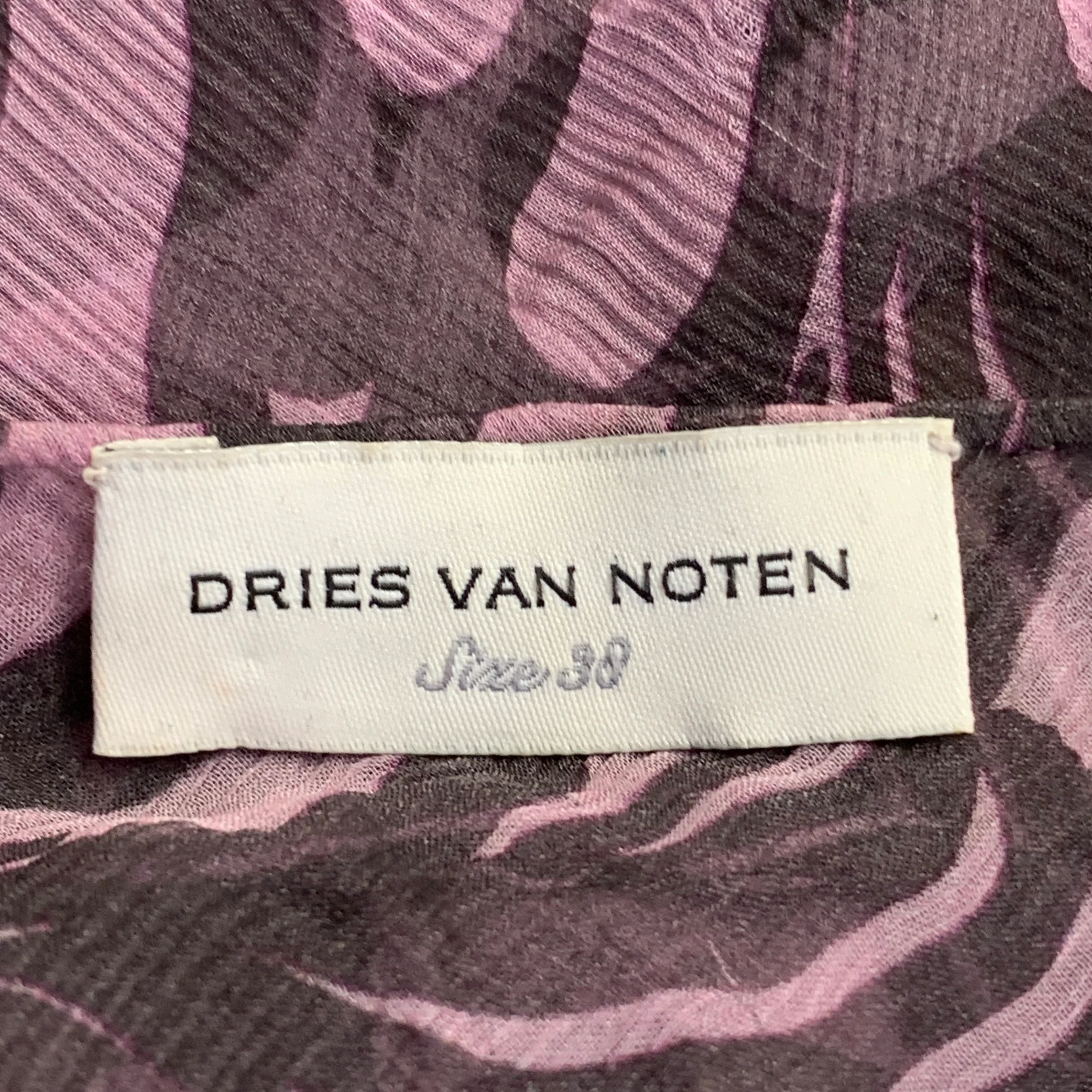 DRIES VAN NOTEN Size M Purple Mauve Silk Embellishment Asymmetrical Halter Blouse - Image 10