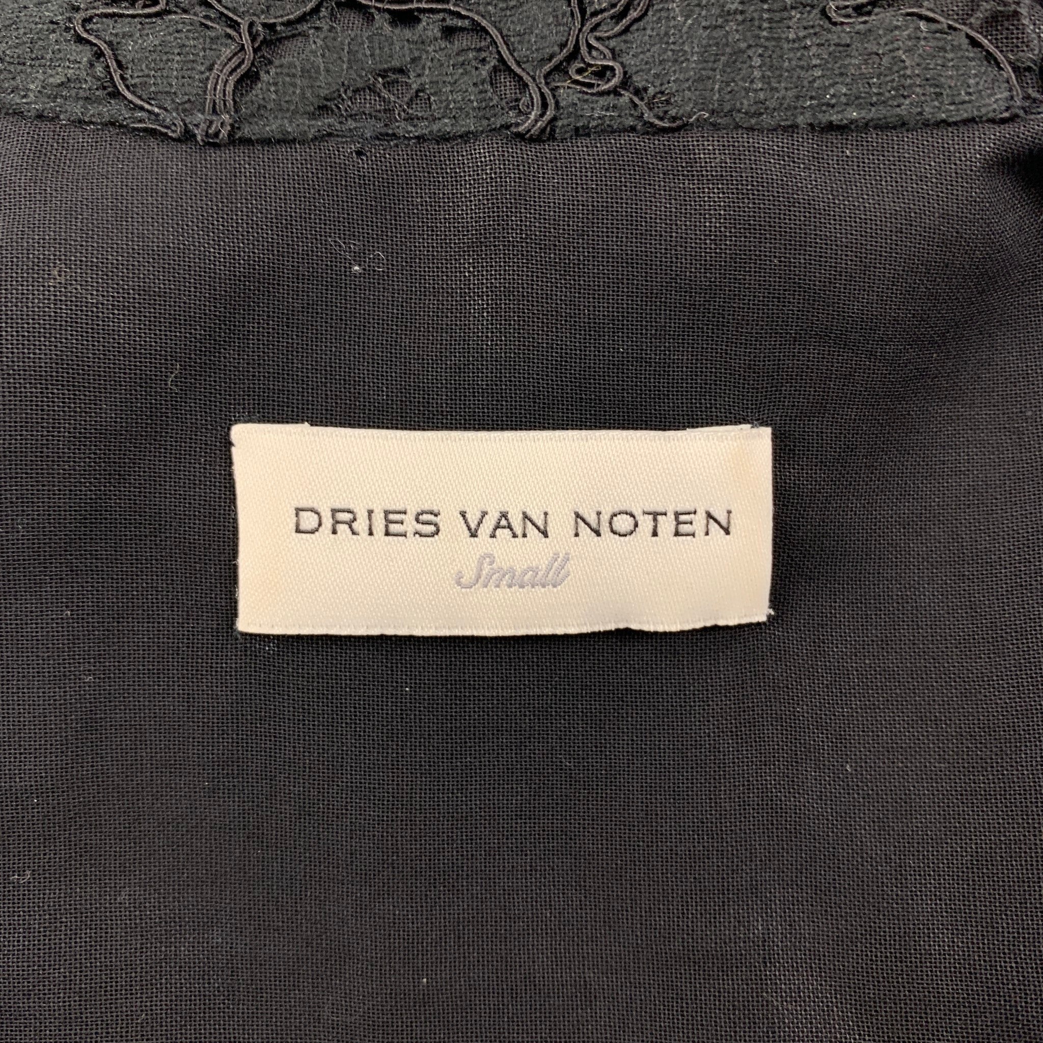 DRIES VAN NOTEN Size S Black Cotton Blend Payettes Short Sleeve Shirt - Image 5