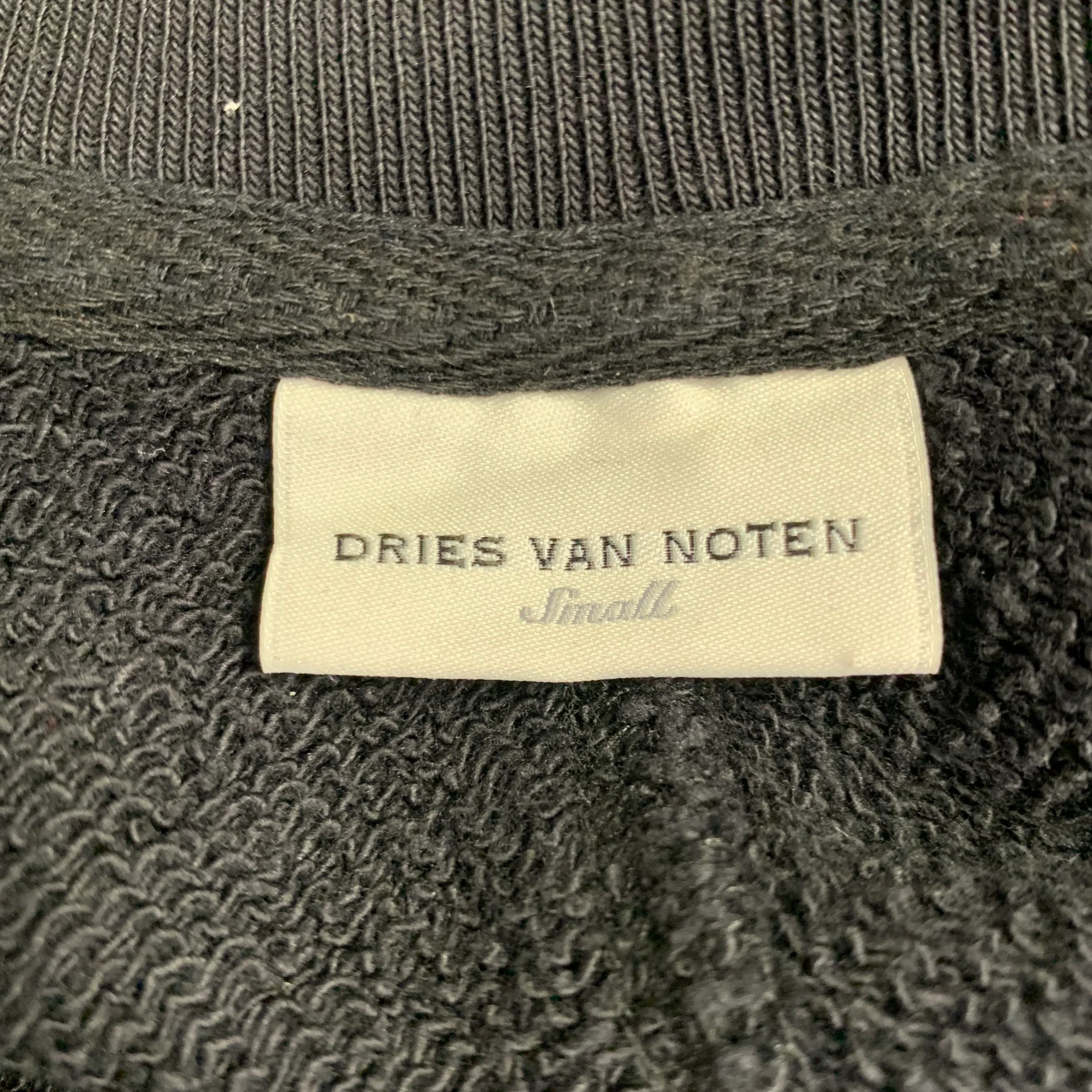 DRIES VAN NOTEN Size S Black Cotton Cut Out Crew Neck Sweatshirt - Image 4
