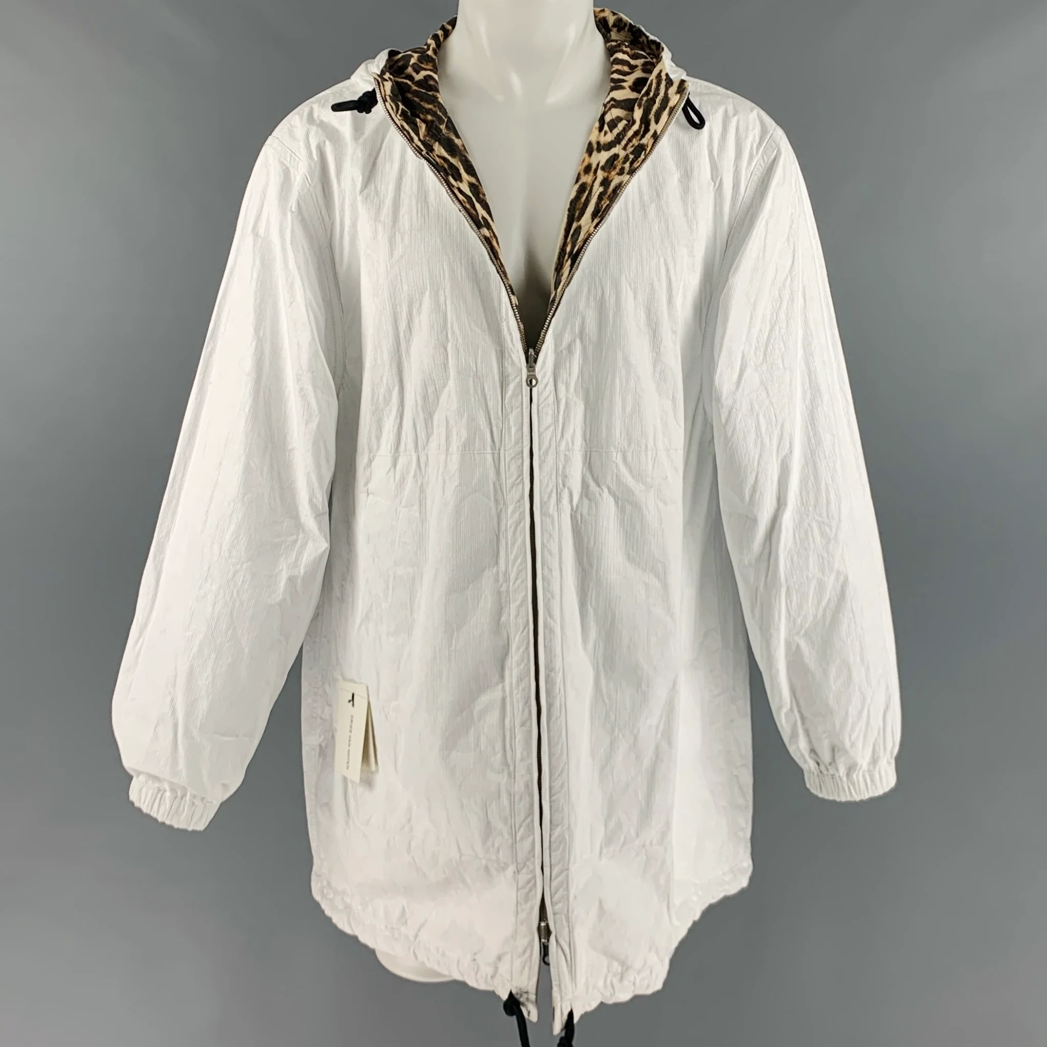 DRIES VAN NOTEN Size S Brown Black Animal Print Tyvek Jacket - Image 2