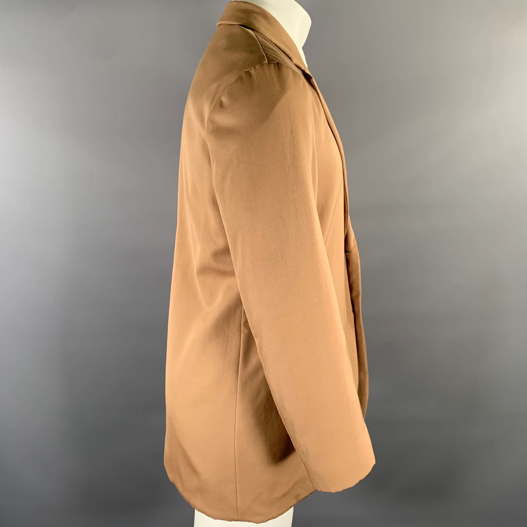 DRIES VAN NOTEN Size S Khaki Wool Notch Lapel Sport Coat - Image 2