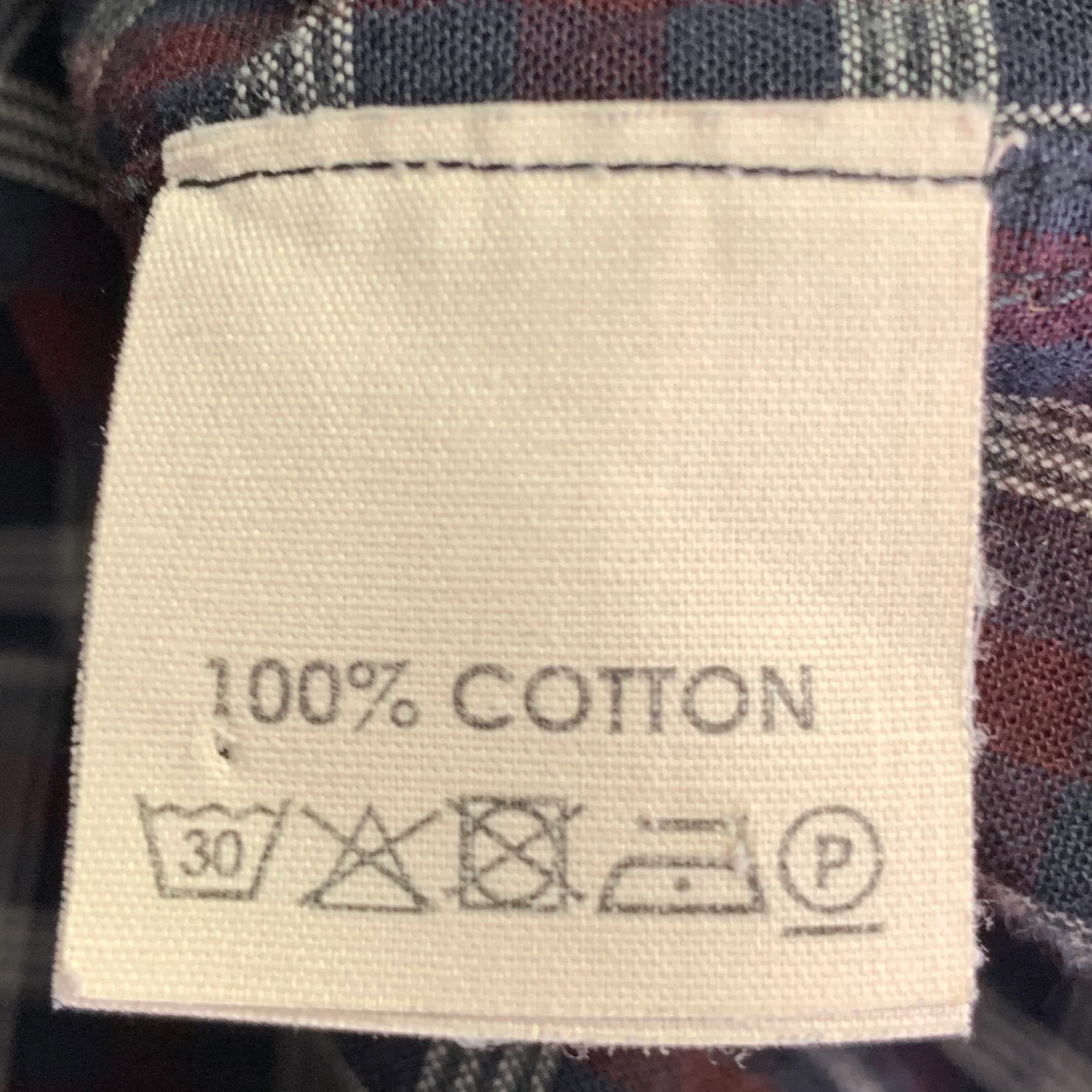 DRIES VAN NOTEN Size S Navy Burgundy Plaid Cotton Button Down Long Sleeve Shirt - Image 6