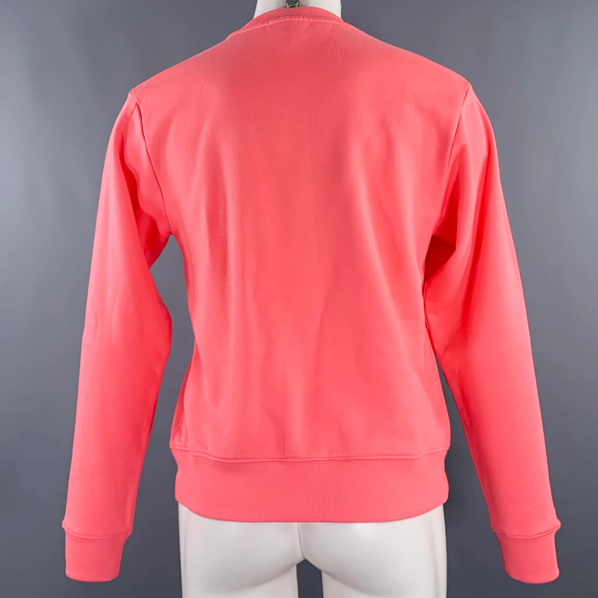 DRIES VAN NOTEN Size S Pink Coral Cotton Crew Neck Sweatshirt - Image 3