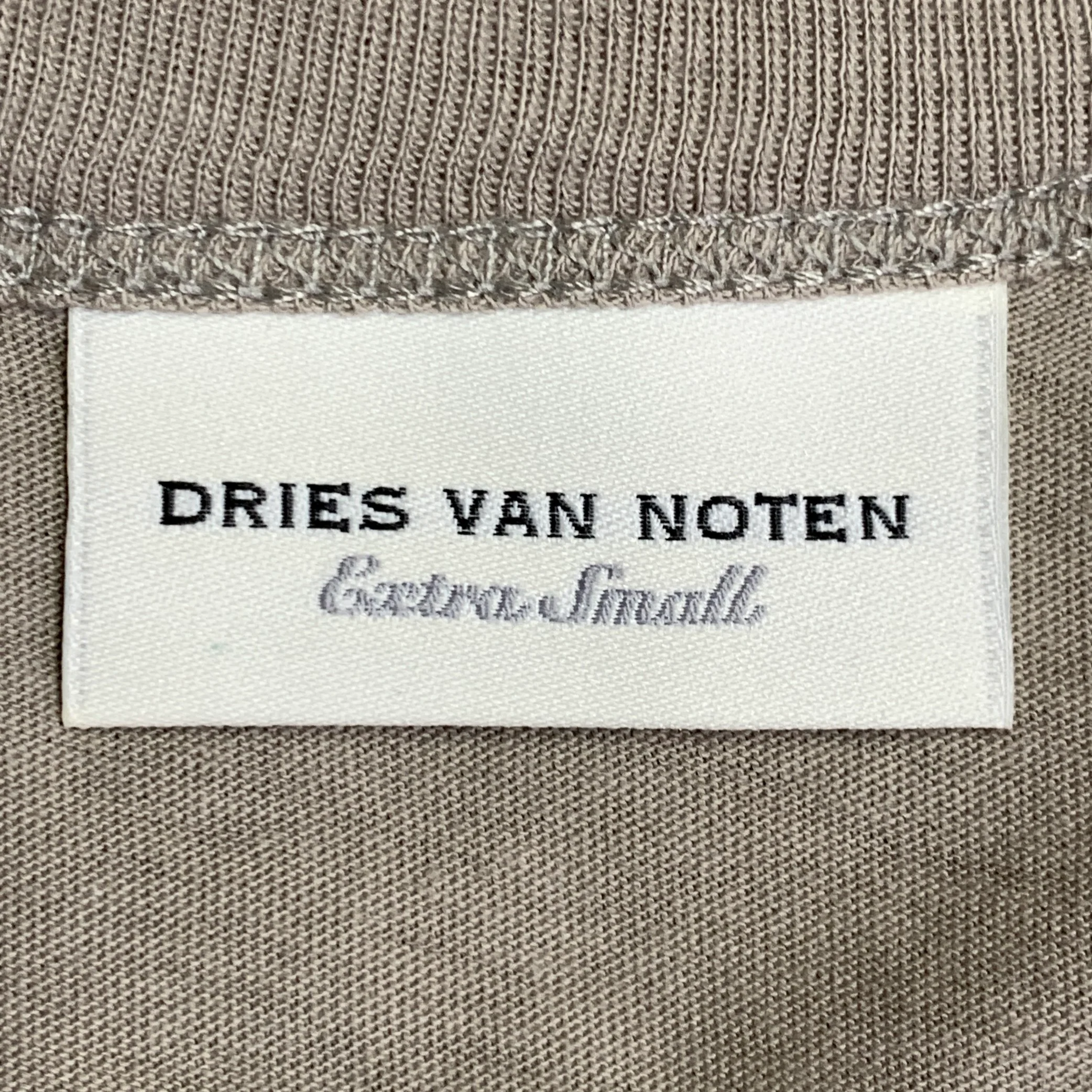 DRIES VAN NOTEN Size XS Gold Sage Cotton Sequined Palm Trees Short Sleeve Casual Top - Image 6