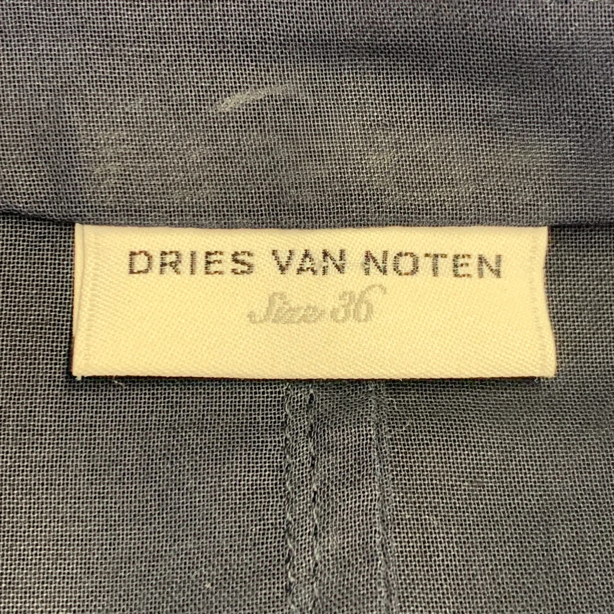 DRIES VAN NOTEN Size XS Navy Cotton Sheer Peak Lapel Jacket Blazer - Image 5