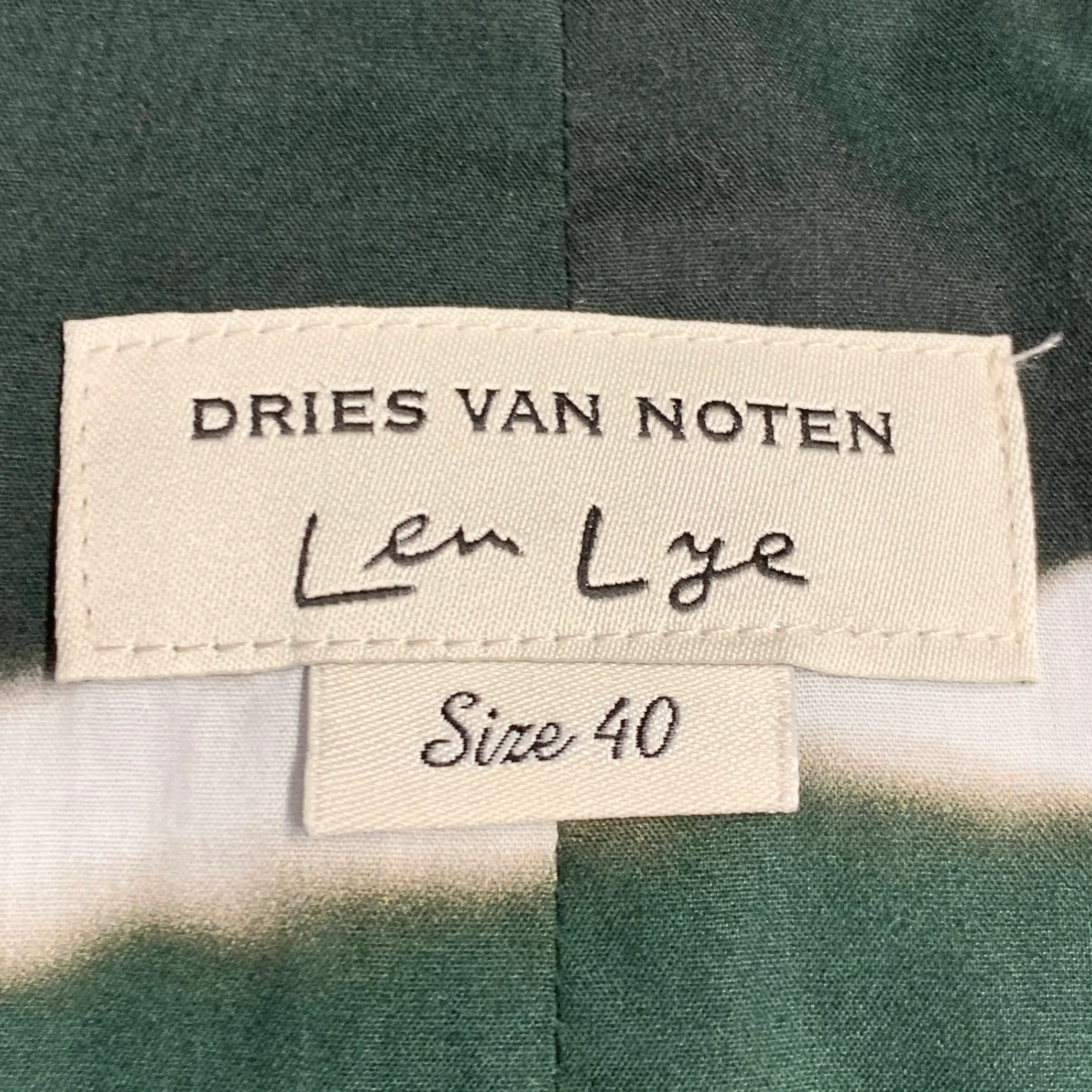 DRIES VAN NOTEN x LEN LYE Size M Green Black Cotton Abstract Jacket Blazer - Image 4