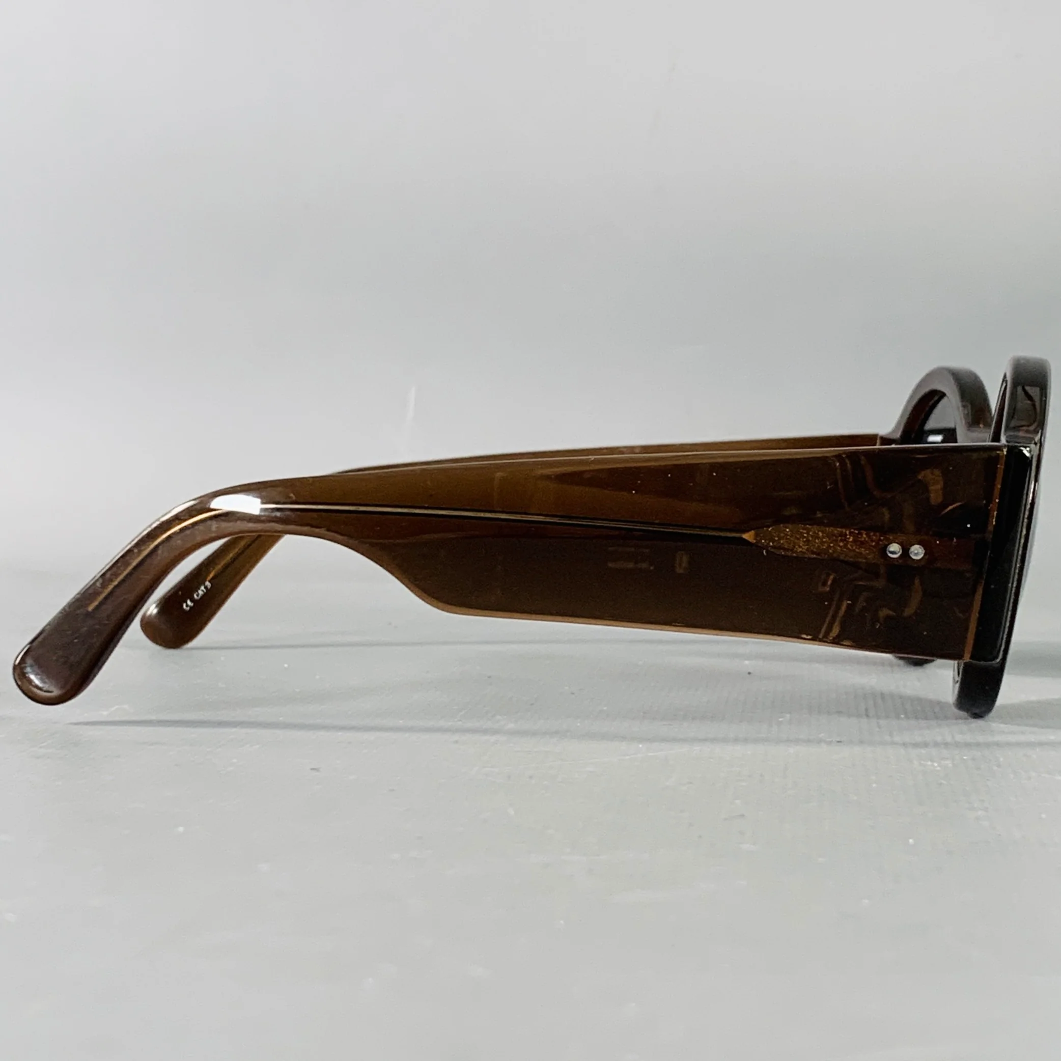 DRIES VAN NOTEN x LINDA FARROW SS26 Brown Acetate Round Sunglasses - Image 3
