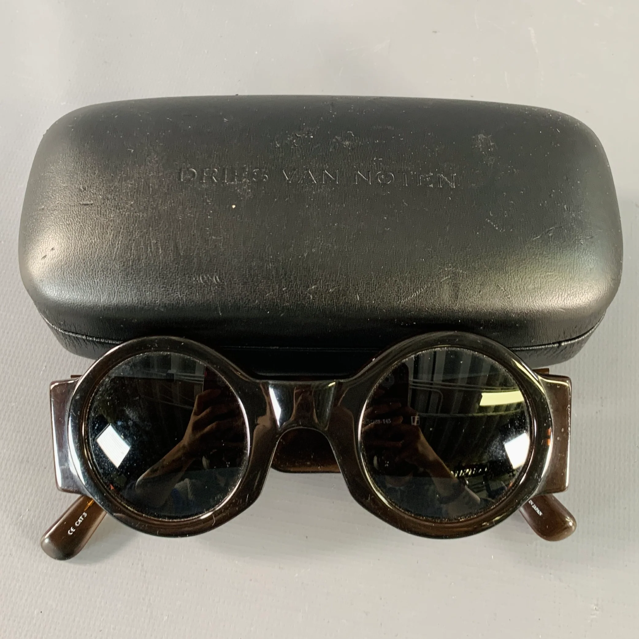 DRIES VAN NOTEN x LINDA FARROW SS26 Brown Acetate Round Sunglasses - Image 9