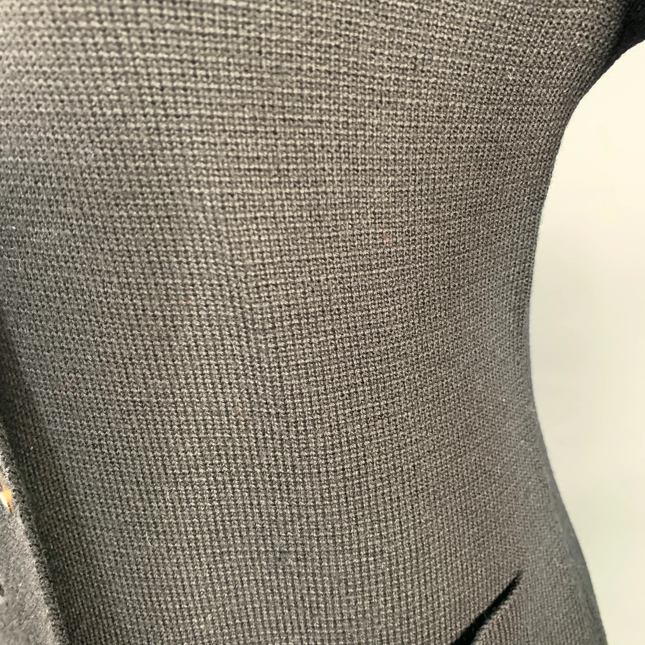DROZDZIK Size S Black Wool Knit Two Pockets Cardigan - Image 4