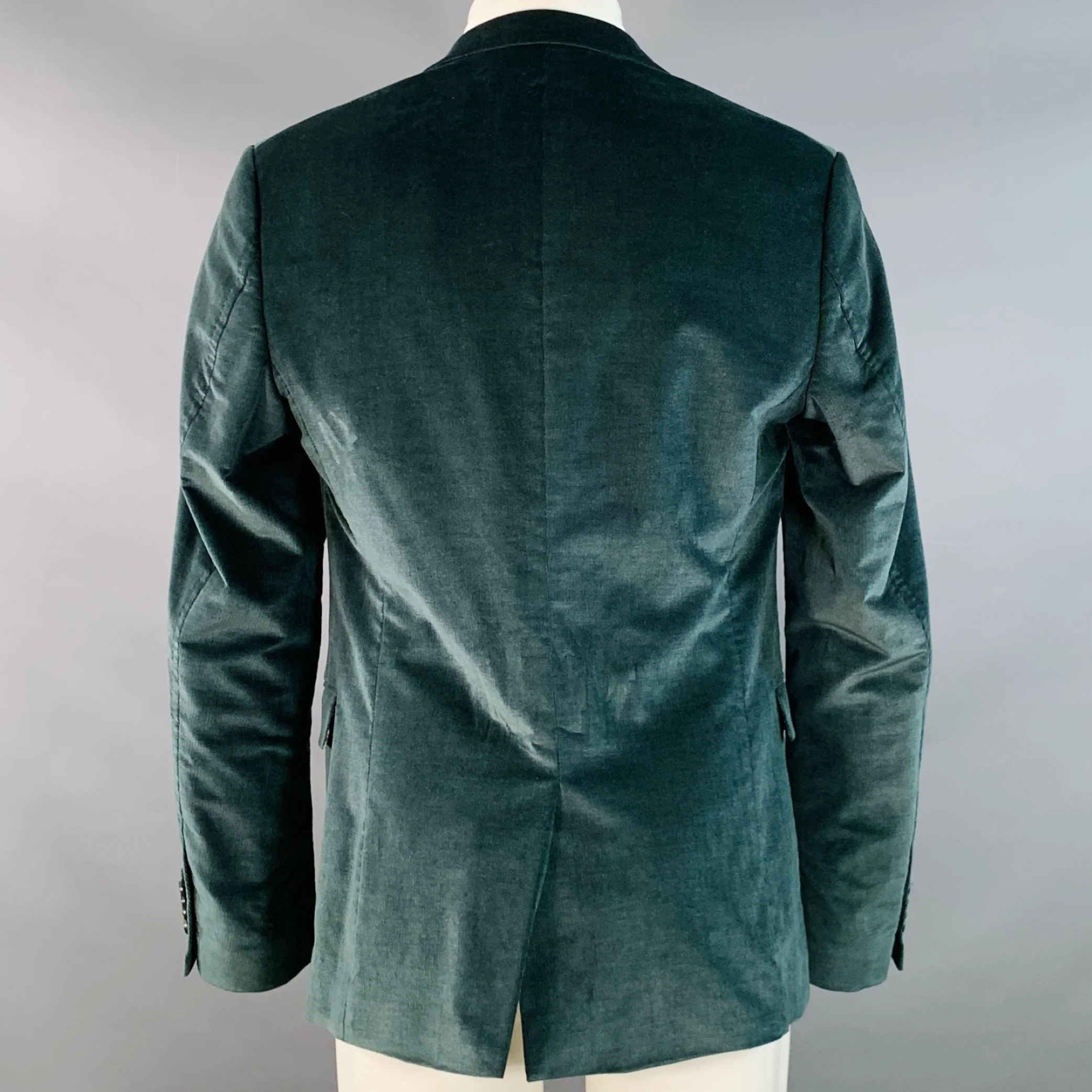 DRYKORN Size 40 Forest Green Corduroy Cotton Blend Peak Lapel Sport Coat - Image 3