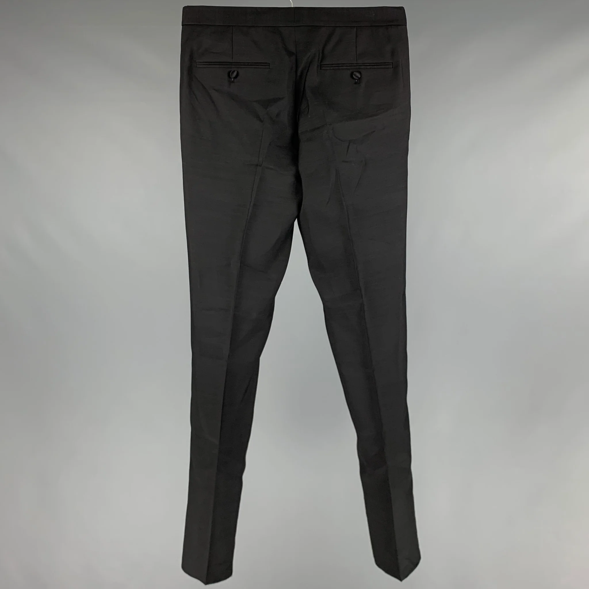 DSQUARED2 Size 32 Black Wool Blend Side Tabs Dress Pants - Image 2