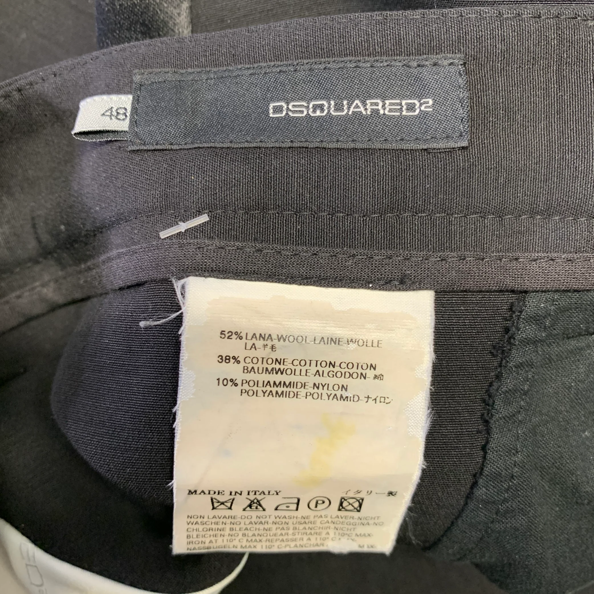 DSQUARED2 Size 32 Black Wool Blend Tuxedo Dress Pants - Image 4