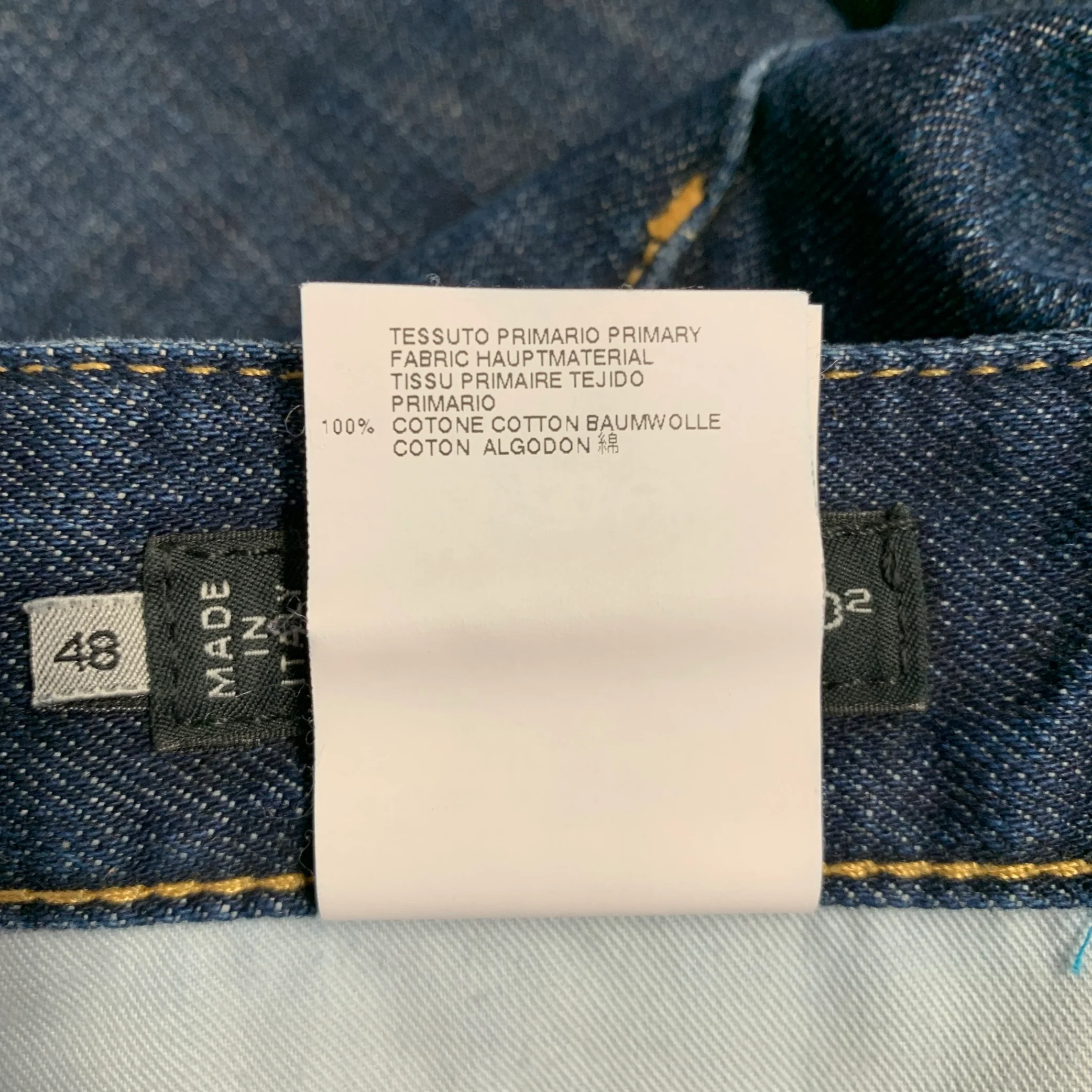 DSQUARED2 Size 32 Blue Distressed Cotton Straight Button Fly Jeans - Image 7