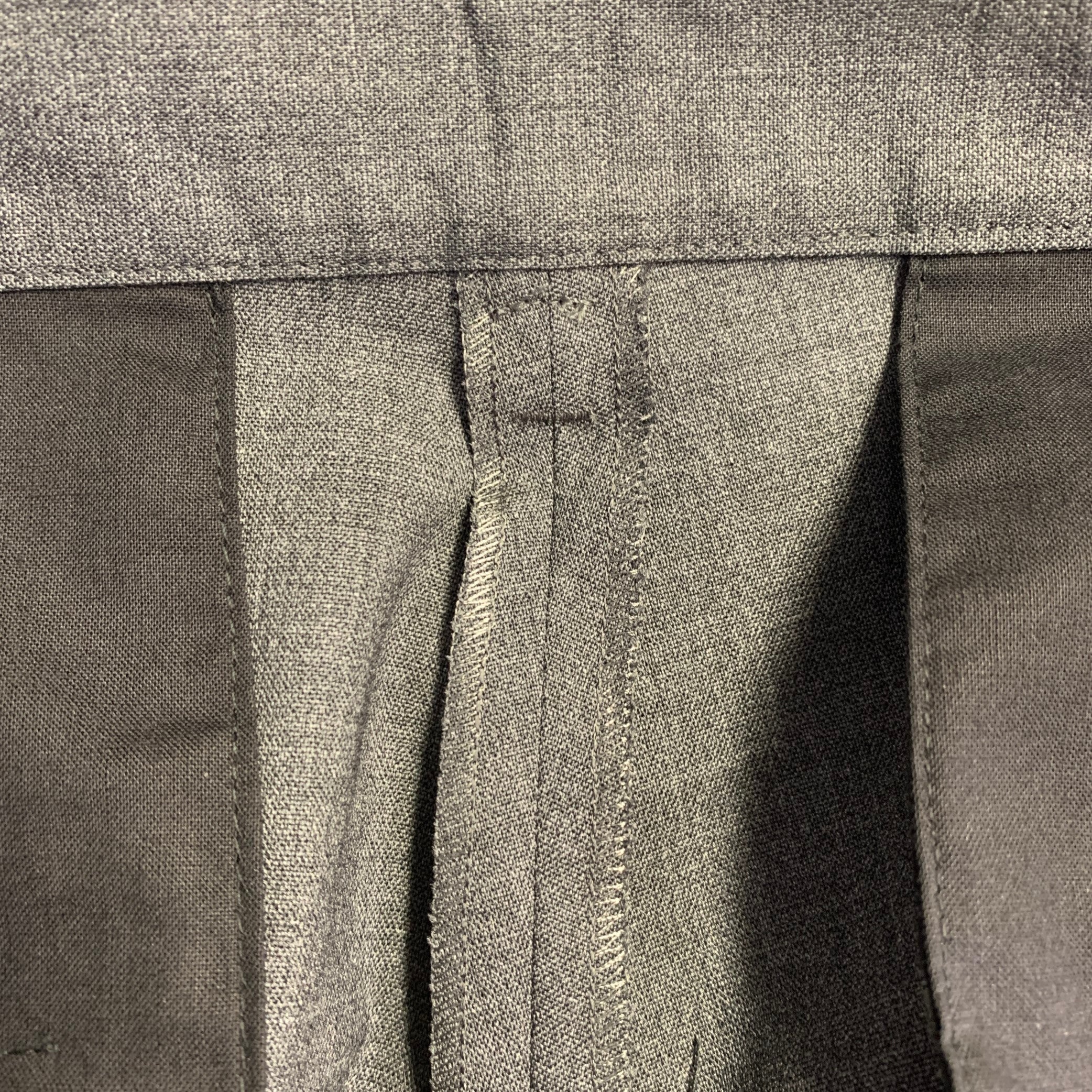 DSQUARED2 Size 32 Grey Charcoal Wool Blend Flat Front Dress Pants - Image 8